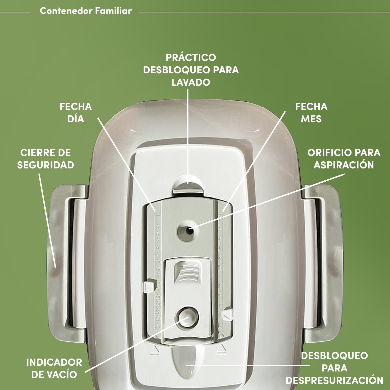 Magic Vac Family, Recipiente Hermético con Tapa al Vacío para Conservación de Alimentos, Apto para Lavavajillas, Capacidad 1 L, Libre de BPA, Made in Italy