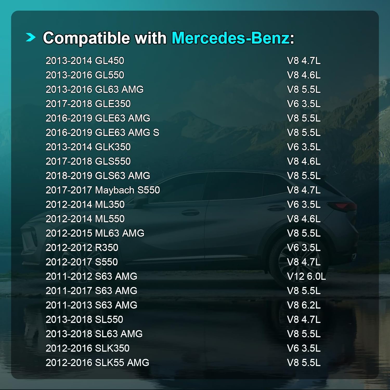 2PCS Camshaft Position Sensor Compatible with Mercedes-Benz C300 C350 CL550 CLS550 E350 E550 E63 G63 S63 AMG GL550 ML350 ML550 S550 SL550 SLK350 GLE63 AMG Replaces 2761530028, 2769050143, PC973