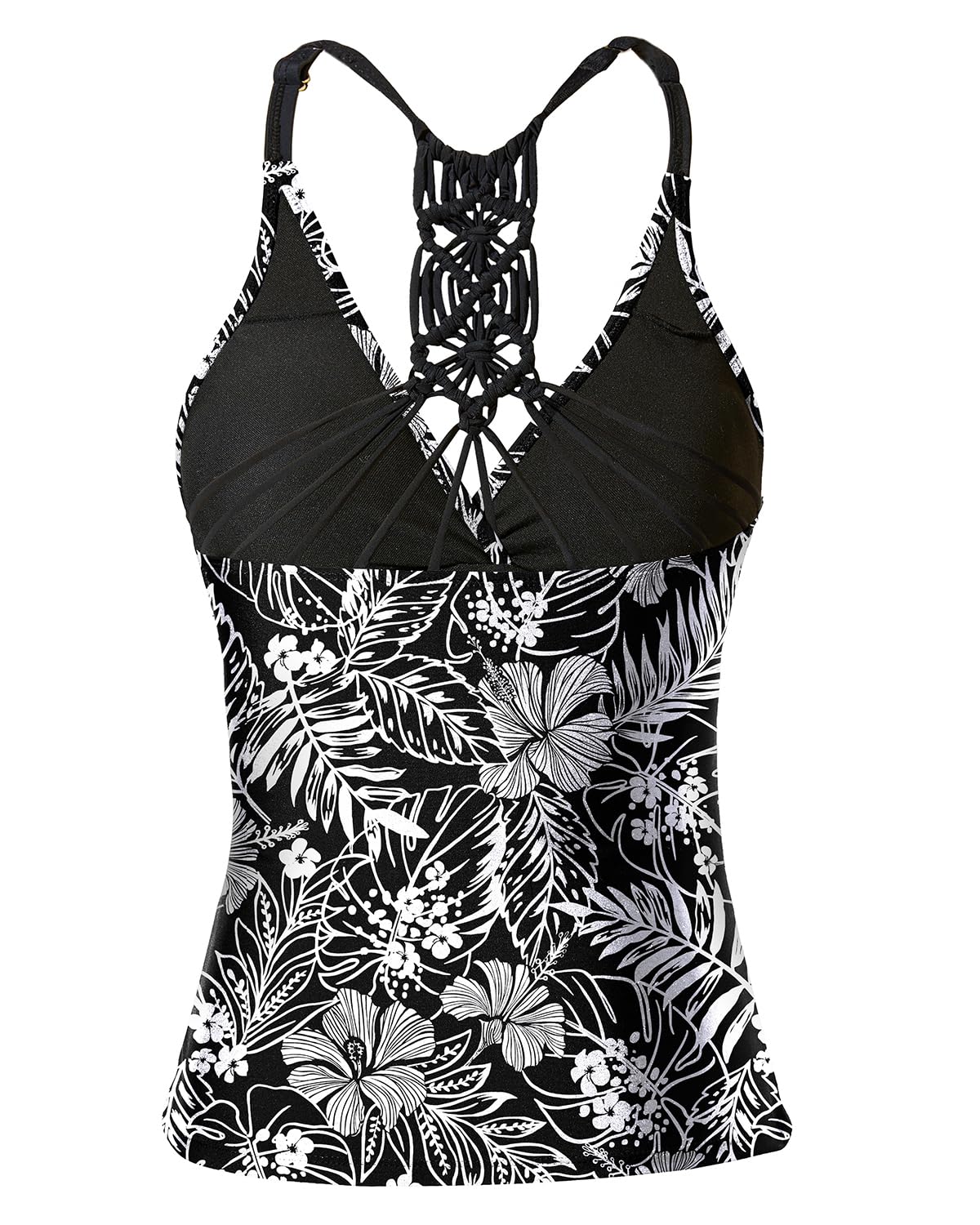 Holipick Damen-Tankini-Oberteil, V-Ausschnitt, mit Bauchkontrolle, gerafft, Badeoberteil, ohne Hose