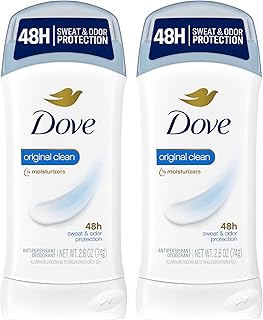 Dove Invisible Solid Antiperspirant Deodorant Stick 2 Count Original Clean, for Women, For All Day Underarm Sweat & Odor Protection 2.6 oz