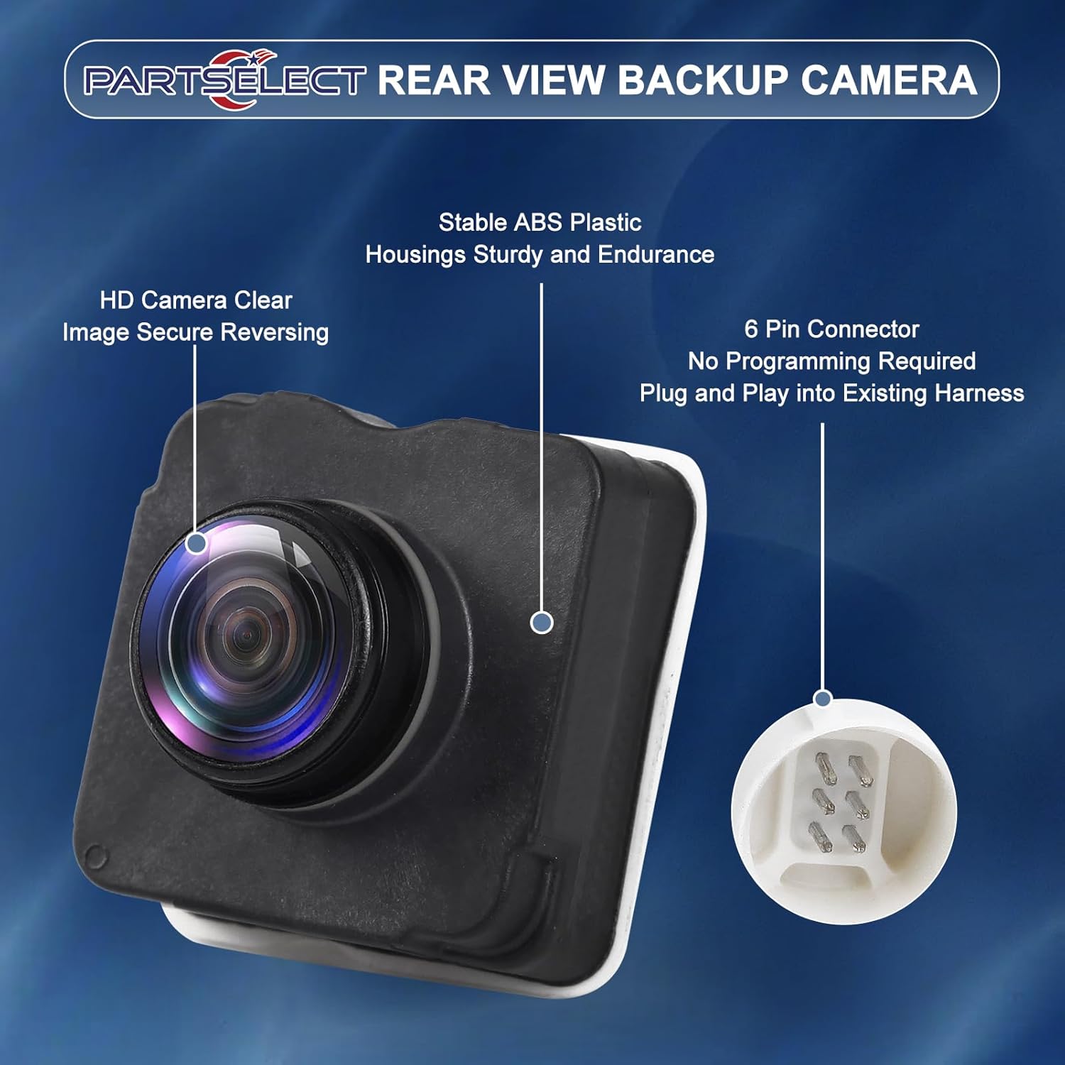 Rear View Backup Camera Replacement for Jeep Compass 2017 2018 2019 2020 2021 2.4L L4 Back Up Camera Replaces# 4672771AC 4672771AA 68245750AA 68245750AB 592-146