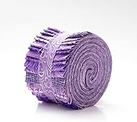 Vista 2 de Tiras de acolchado de tela 100% algodón precortadas, 18 unidades It's All Purple Jelly Roll de 2.5 pulgadas