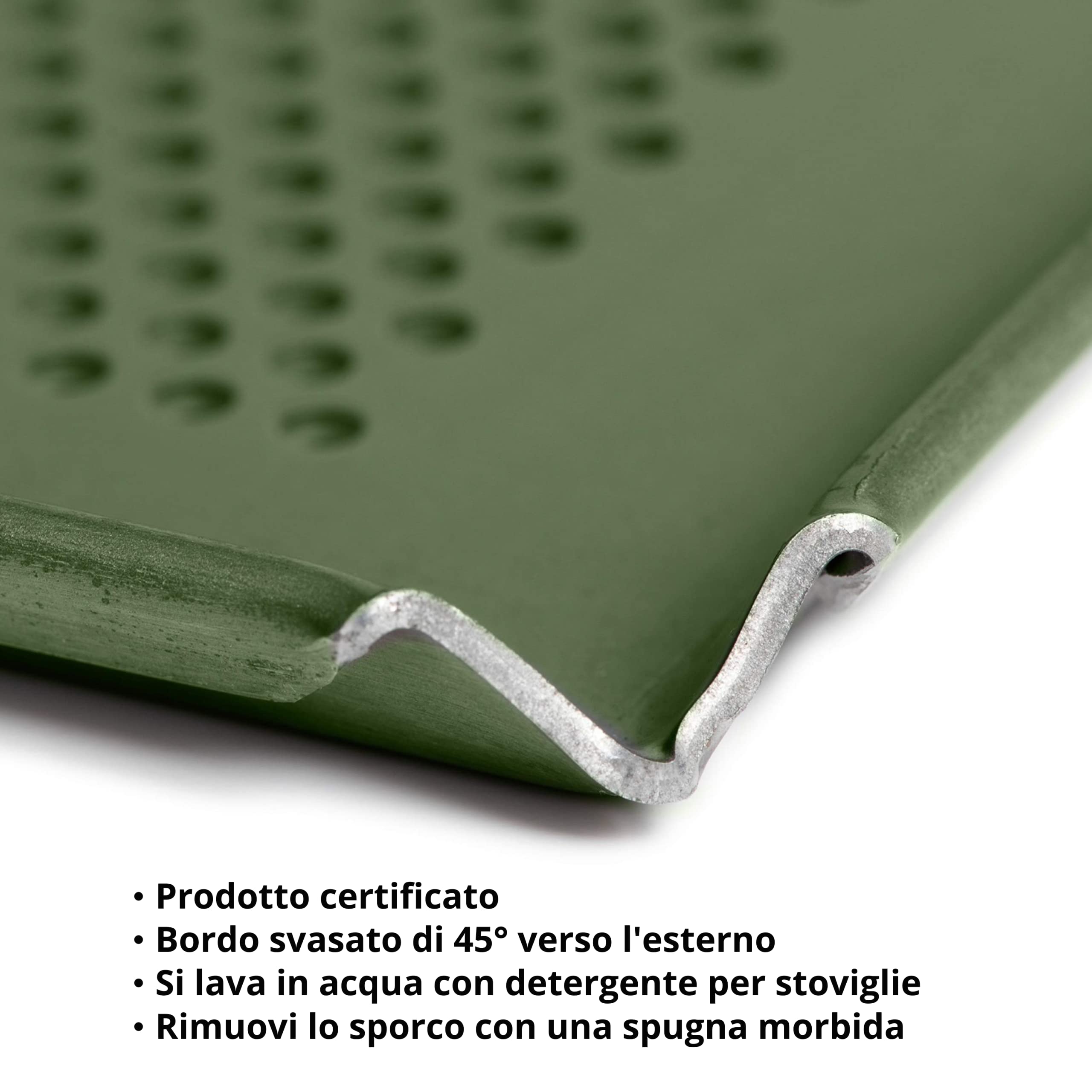 Bandeja de horno antiadherente perforada 60 x 40 de aluminio recubrimiento profesional Sweetfood Ideal para pan y pasteles Perforación Ø 2 mm distancia entre los agujeros 3,5 mm