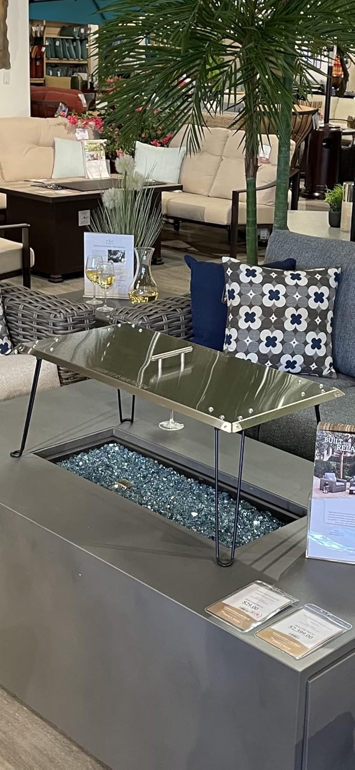 Rectangle Fire Pit Heat Deflector (Made in America) to Push Heat Down and Out to Warm Friends and Family. Plus, Deflects Heat from Your Patio Roof.