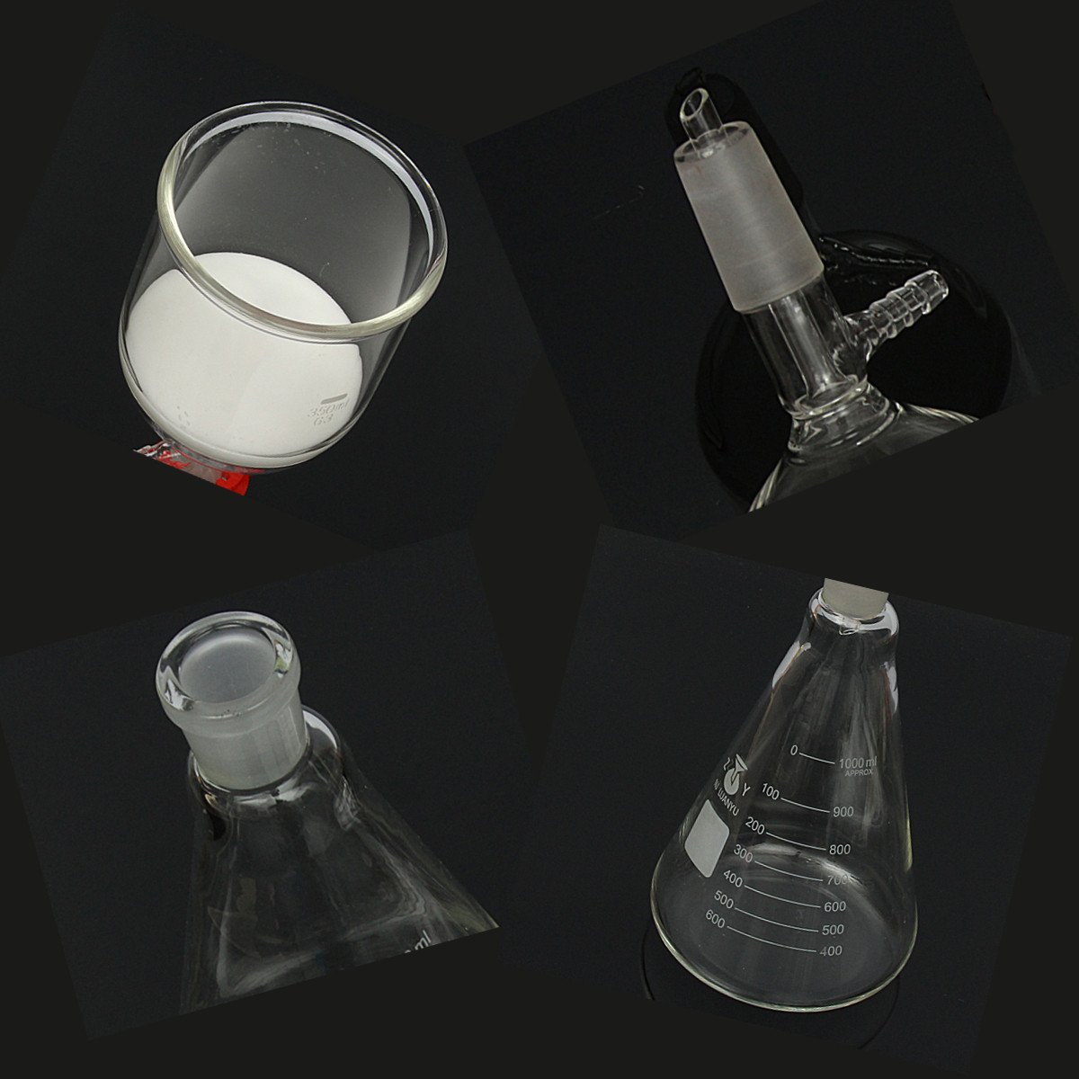 EsportsMJJ Filtro De Aspiración De Vidrio Kit De Filtración 350Ml Buchner Embudo 1000Ml Erlenmeyer Frasco