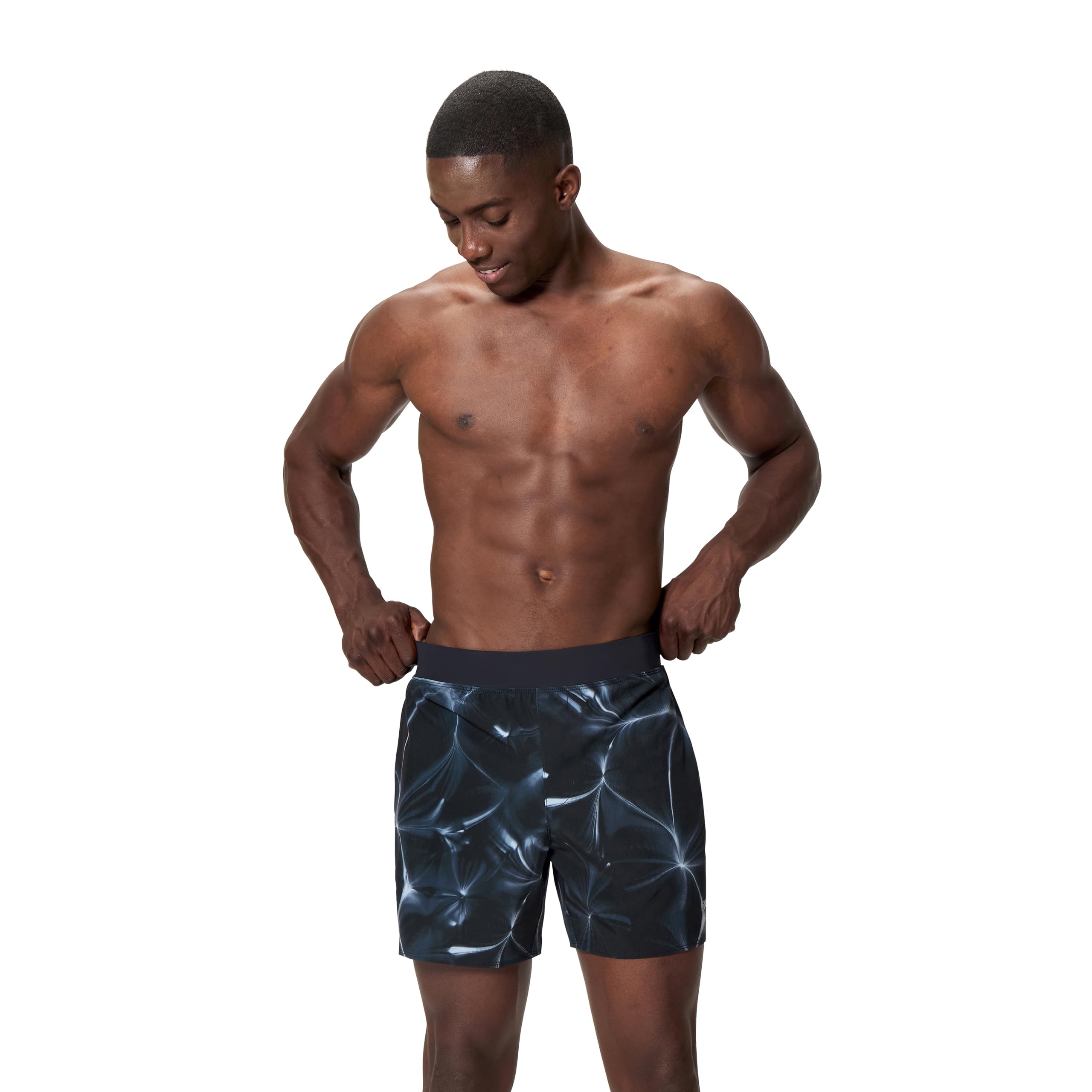 Speedo Men's Print Lookout Volley 16" Swim Short, Grey, S