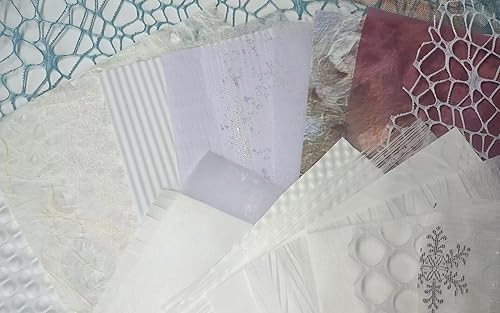 Miniatura 5 de 19 piezas de papel texturizado blanco para álbum de recortes con un paquete de papel de encaje hueco, hojas de papel A5 para manualidades, hechas a