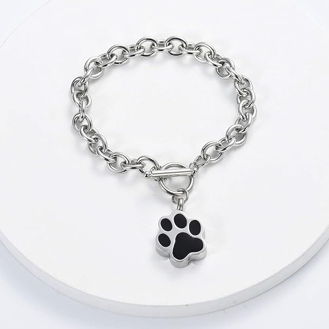 Foto 3 de 5 de VCCWYQK Joyería para cenizas de perro, huella de perro, urna de recuerdo, pulsera para mascotas