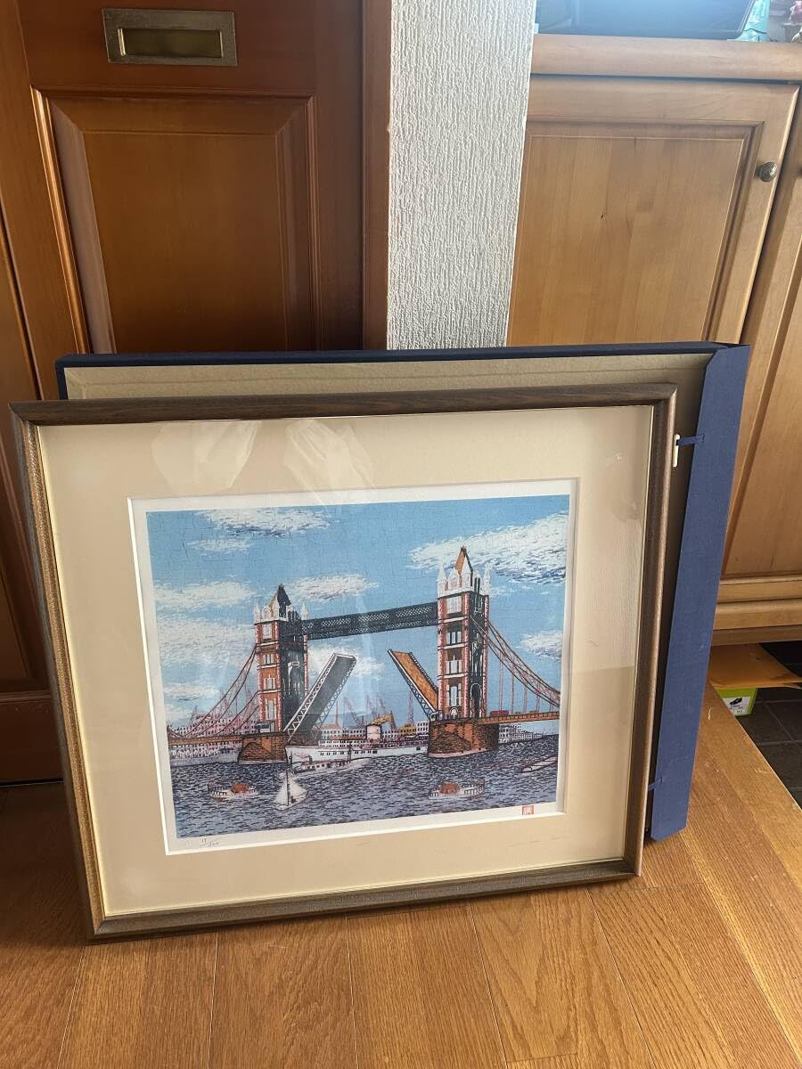 Amazon.co.jp: リトグラフ 山下清 タワーブリッジ はね橋 共箱、保証書