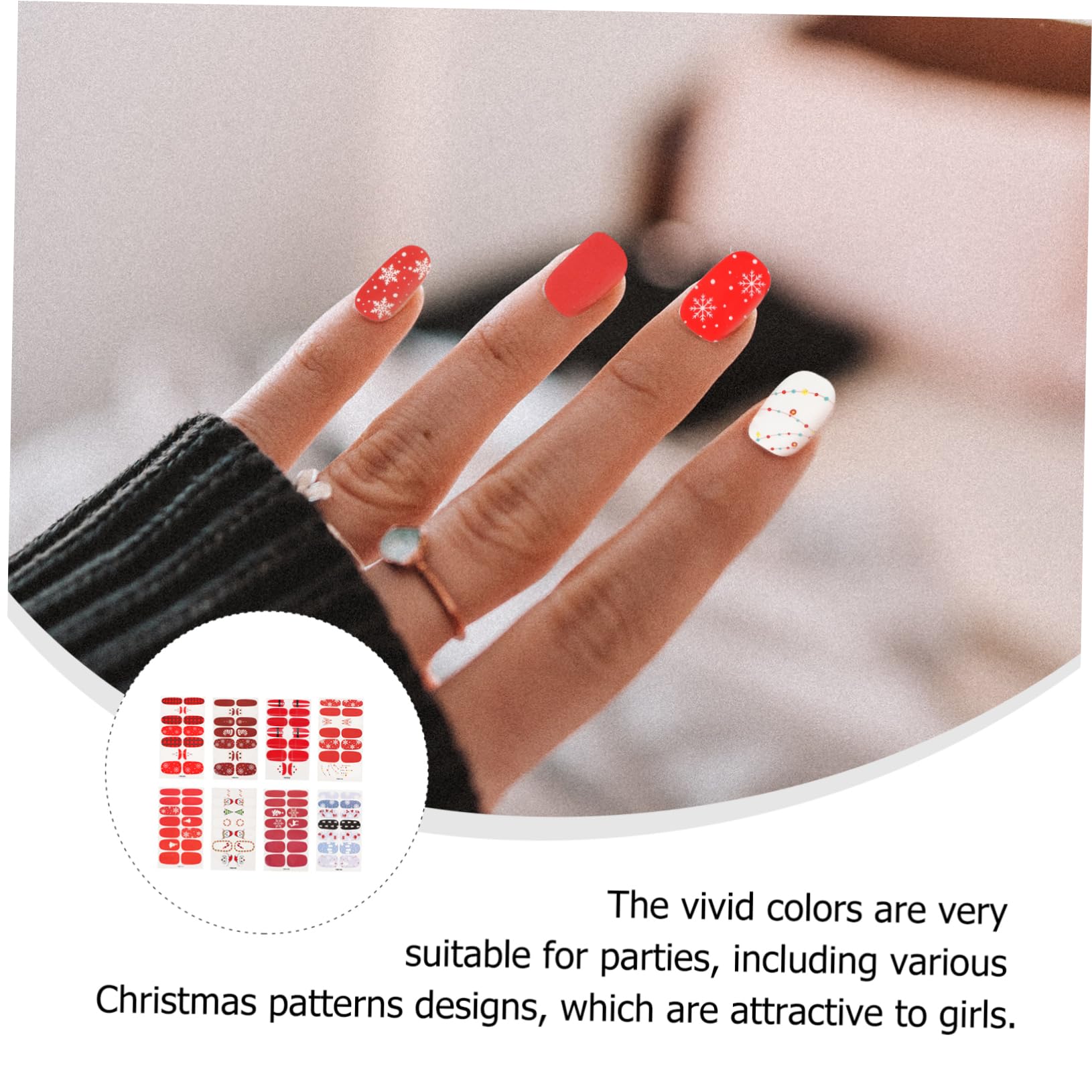 FRCOLOR 3 Set Adesivi Natalizi Per Nail Art Adesivi Unghie Natale Per Unghie Natalizie Adesivo Per ie Decalcomania Decalcomanie Per ie ie Etichetta 8 Fogli * 3