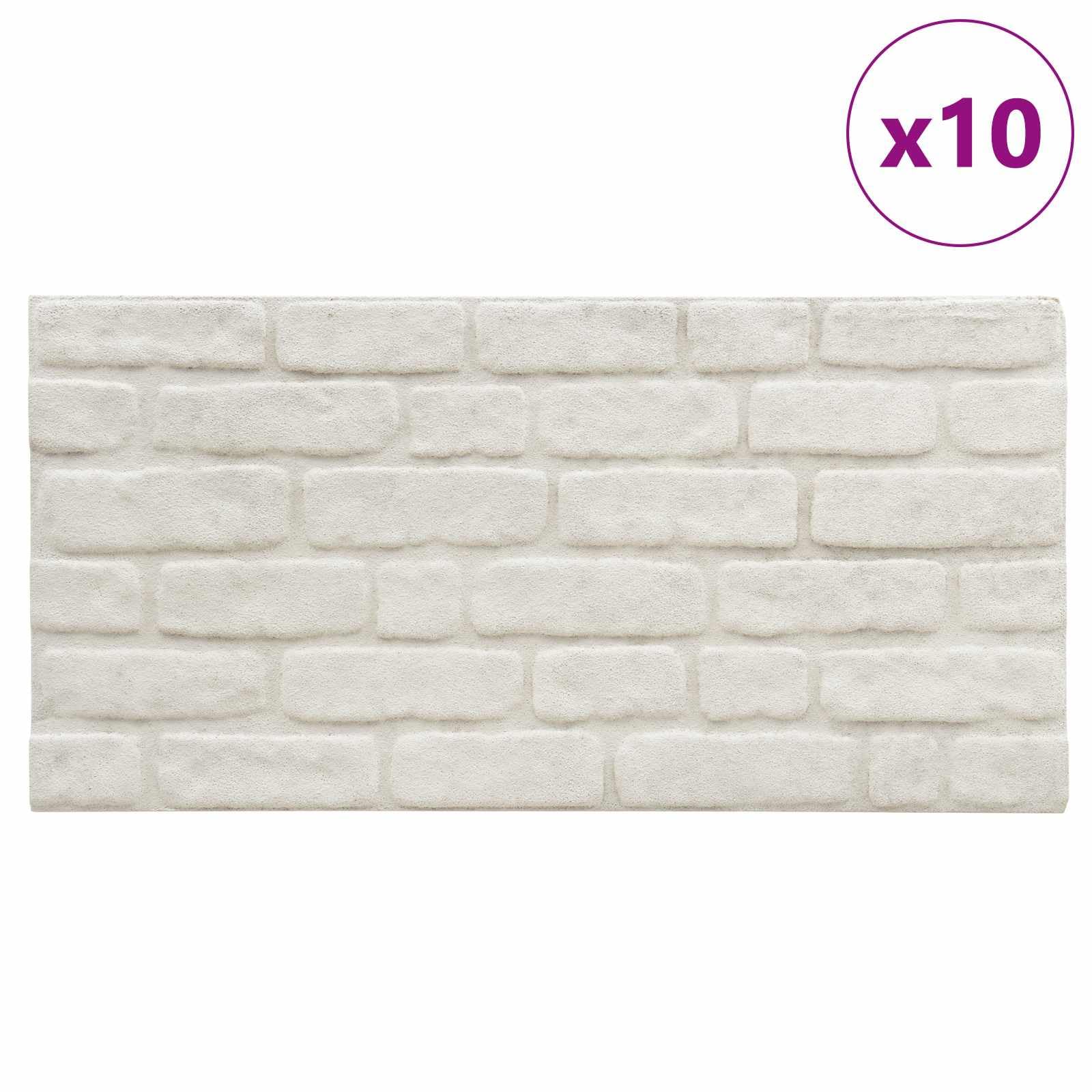 Paneles de pared 10 unidades blanco 100 x 50 cm espuma EPS