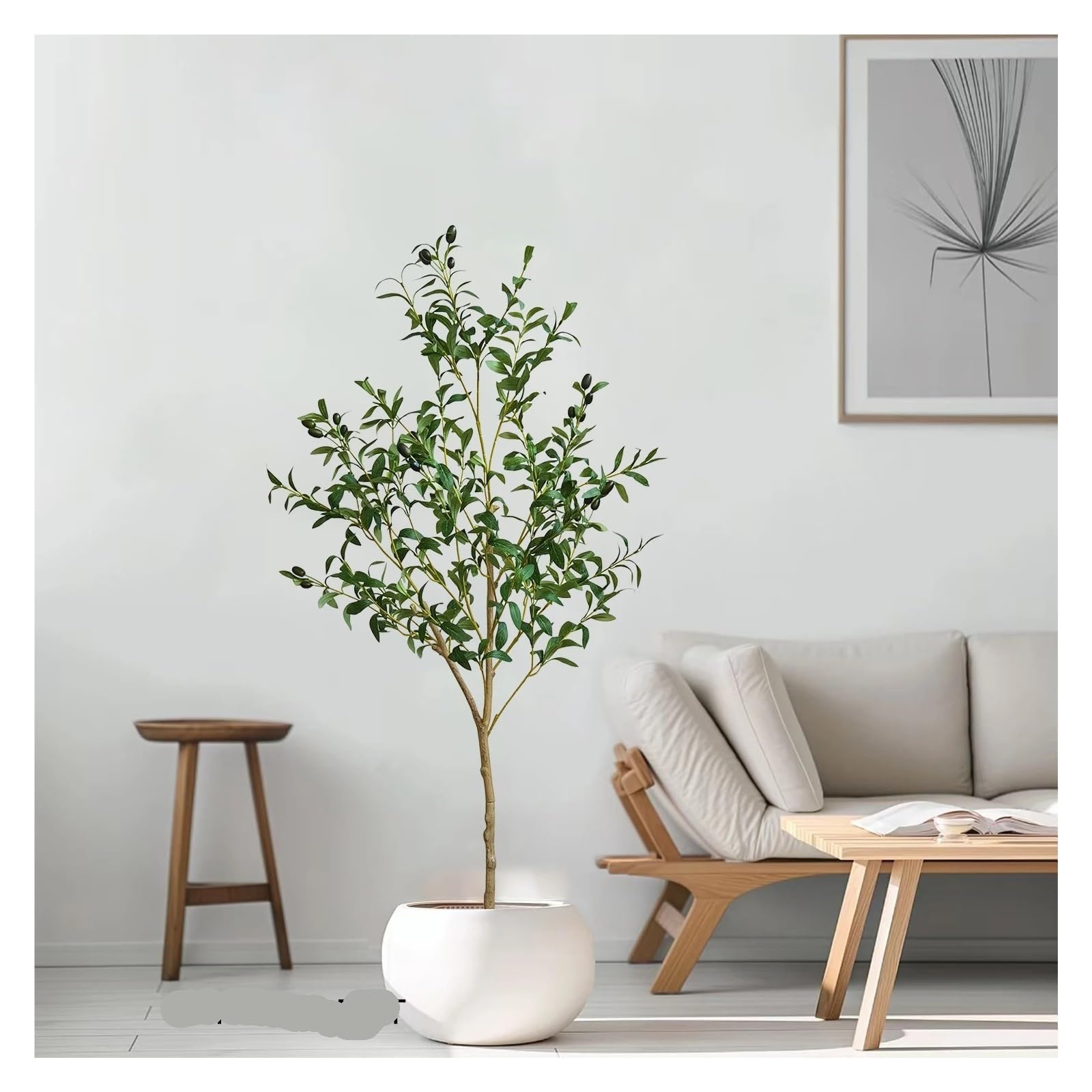 Künstliche Tannenzweige 120–180 cm künstlicher Olivenbaumzweig ohne Topf, Moderne minimalistische Kunstpflanze for Hausgarten, Wohnzimmer, Balkon, Geschäfte, Dekoration(180cm)