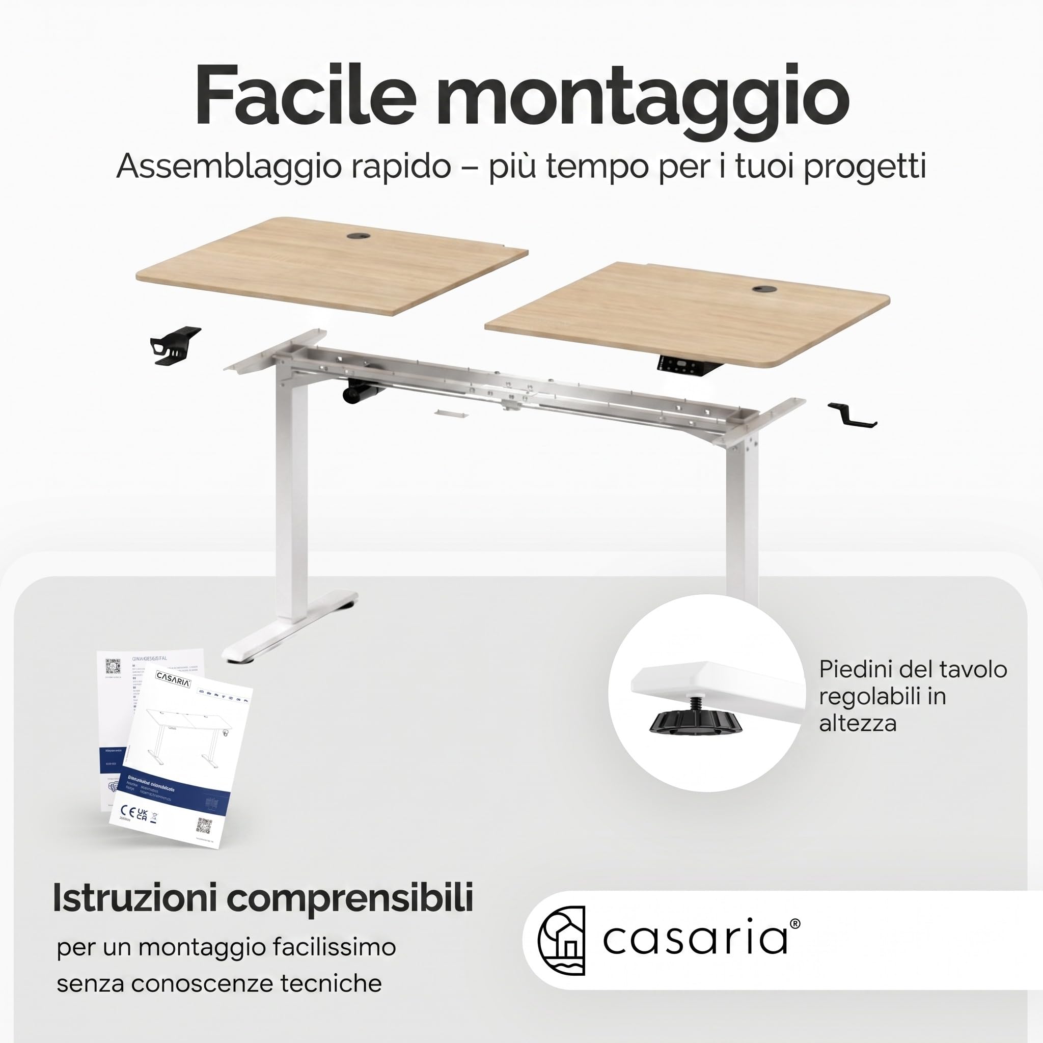 Casaria® Scrivania Regolabile 140x60x73-118cm con Porta Cuffie Portabicchieri Tavolo da Gioco Ufficio Look Moderno