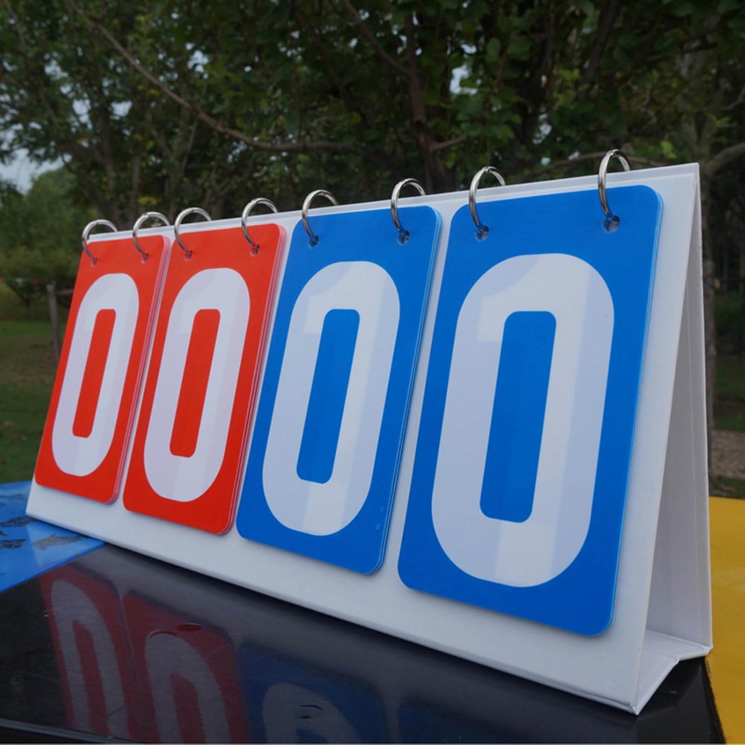Scoreboard Flipper – 4-Digit Portable Basketball Scoreboard, Waterproof Multi Sports Table Top Keeper, Lightweight Durable Design, Easy Number Display | Volleyball Badminton Football Indoor Outdo