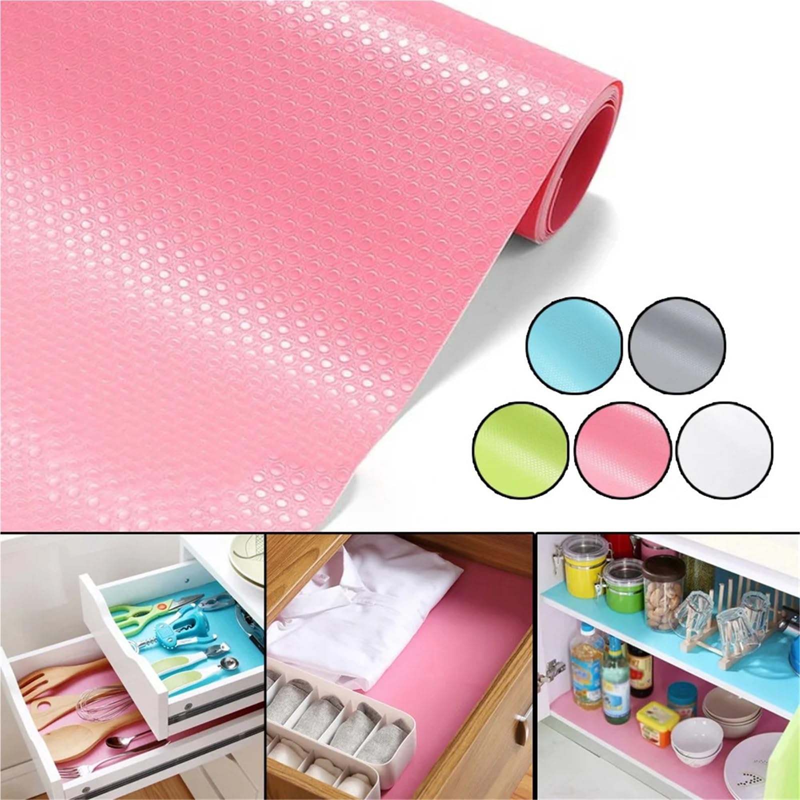 Tapete for cajones de 60x150CM, 3 rollos, mesa cocina, revestimiento for estante, alfombrillas, almohadilla for armarios, mantel papel impermeable for armario Para Armario(Clear)