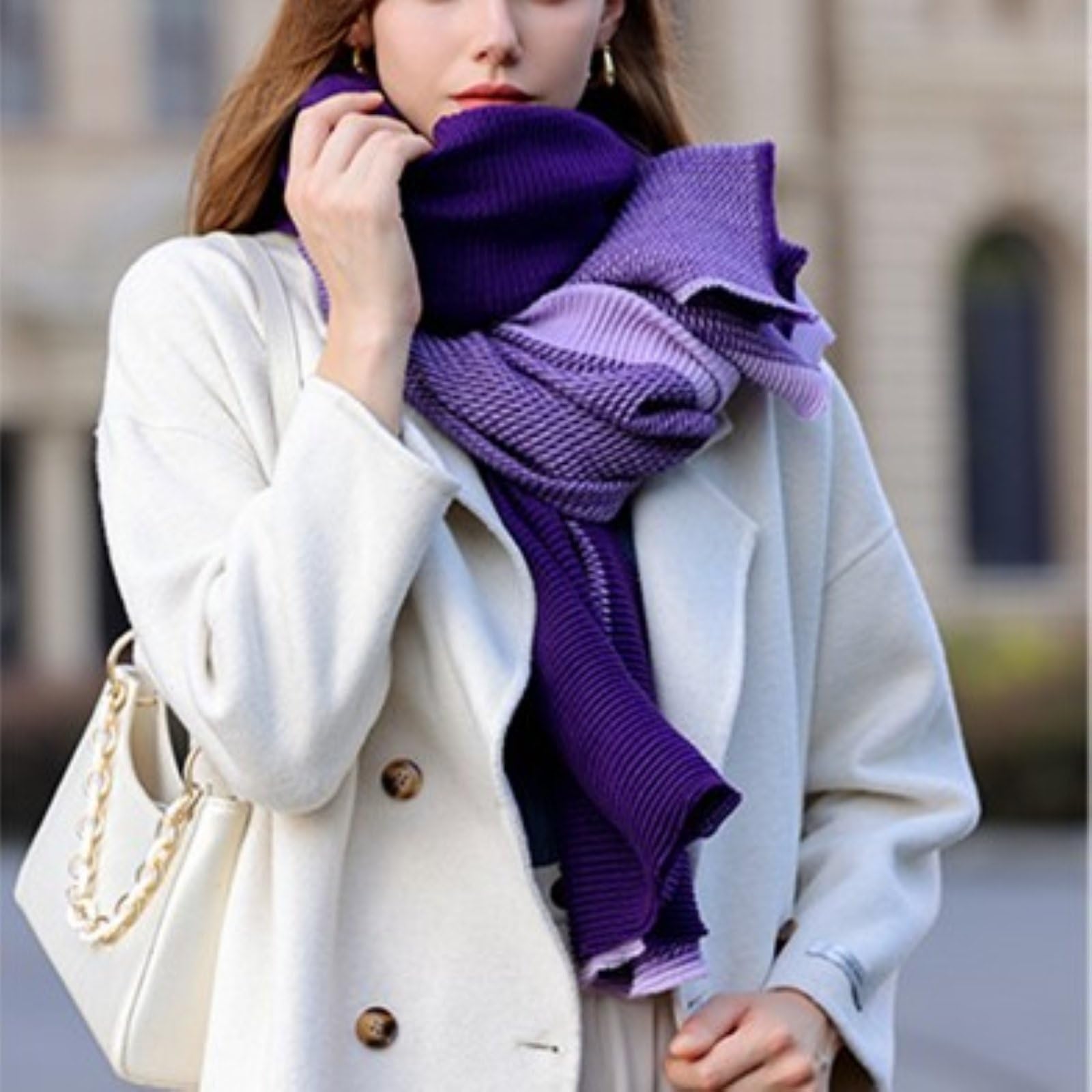 Sciarpa Alla Moda Da Donna, Scialli Lunghi in Cashmere, Super Morbidi, Lavorati A Maglia, Per Ufficio E Matrimonio