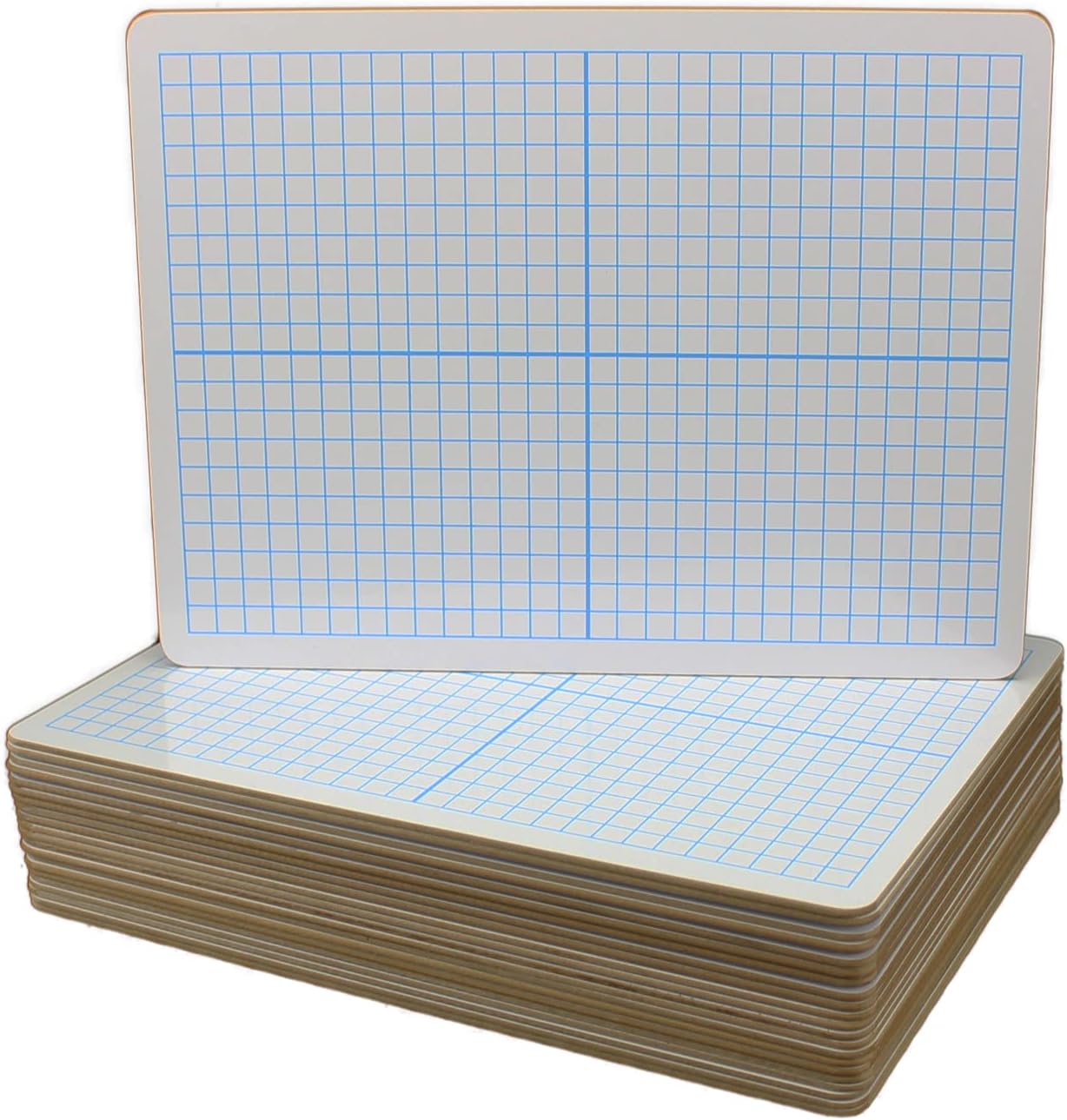 Flipside Products 9" x 12" XY Axis Two-Sided Dry Erase Boards 12 Pack, White Boards, Classroom Pack, Double Sided Lapboard for Class, Reusable for Group Participation, Bulk
