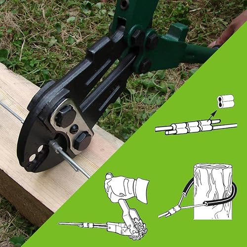 Miniatura 7 de FenceMate Mangas de lazo de crimpado de aleación de aluminio #2-3 largas para empalmar y unir cables metálicos o cuerdas de alambre, templado, con