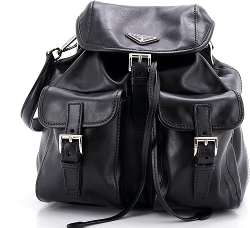 Pre-Loved Double Pocket Shoulder Bag Small, Black