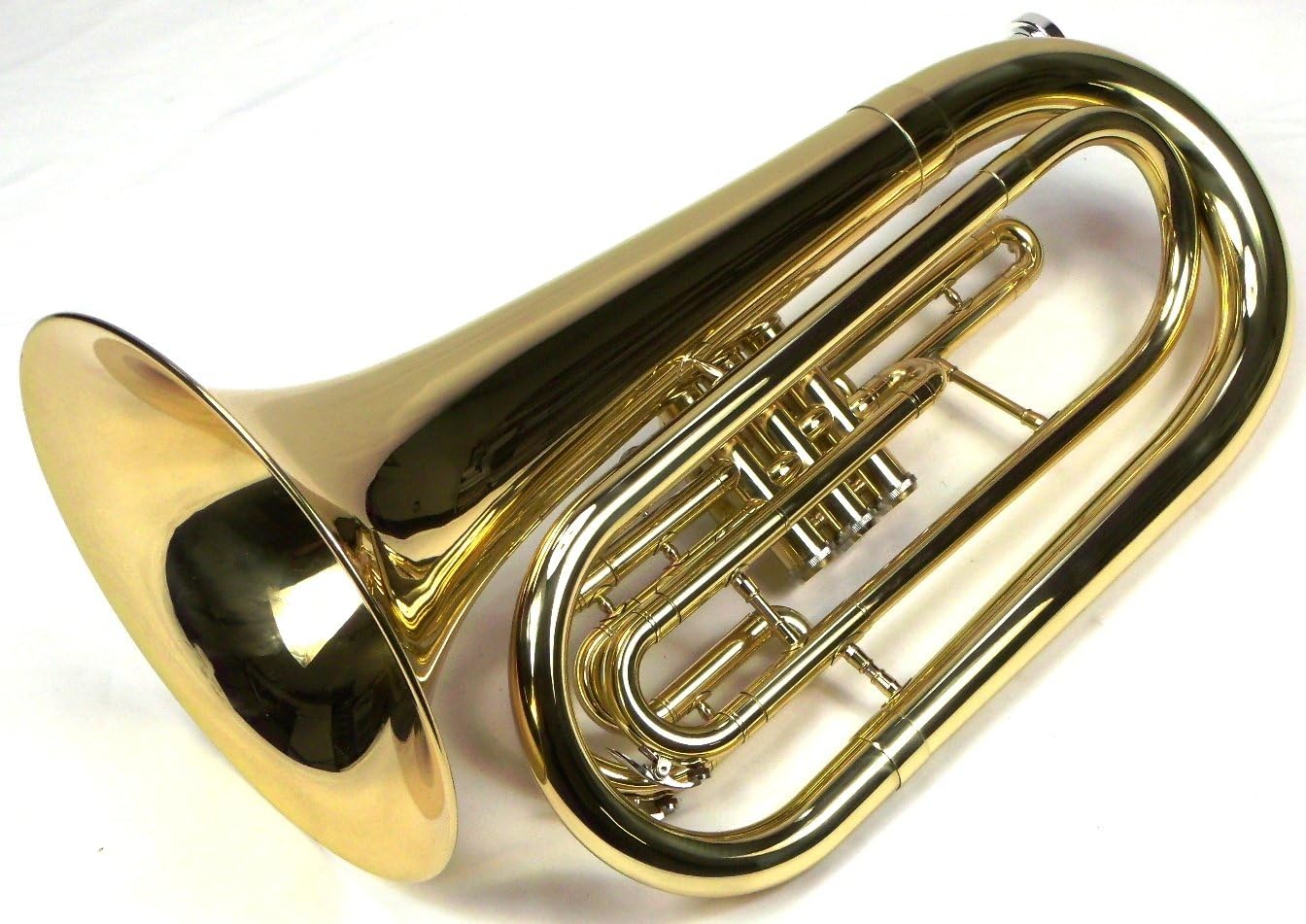 Advanced Monel Pistons Marching Baritone Key of Bb w/Case & Mouthpiece-Gold Lacquer Finish : Musical Instruments