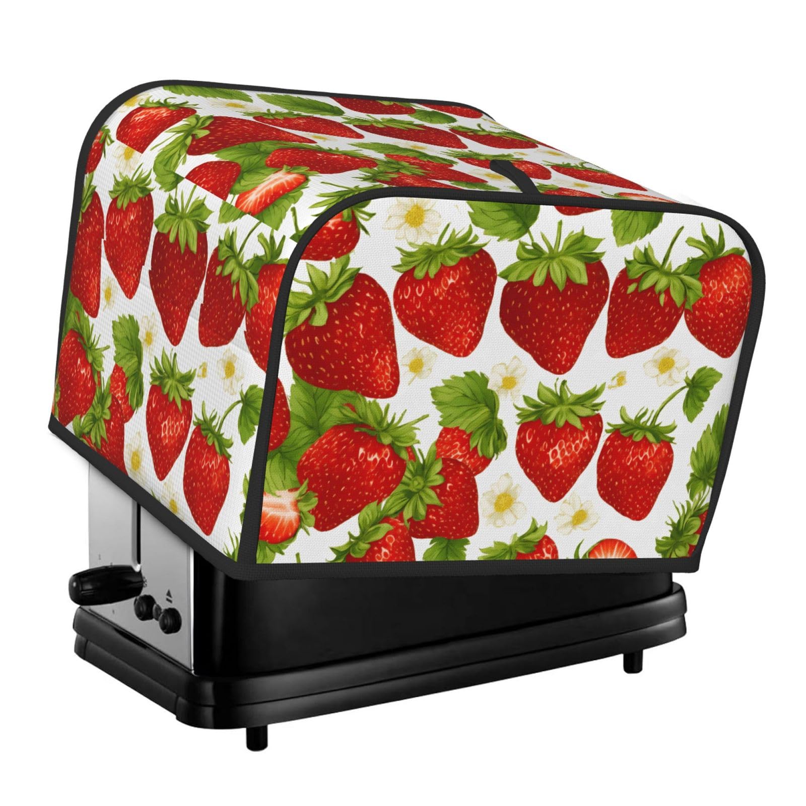 Strawberry Print 4-Slice Toaster Cover Dustproof Waterproof Kitchen Appliance Protector For Bread