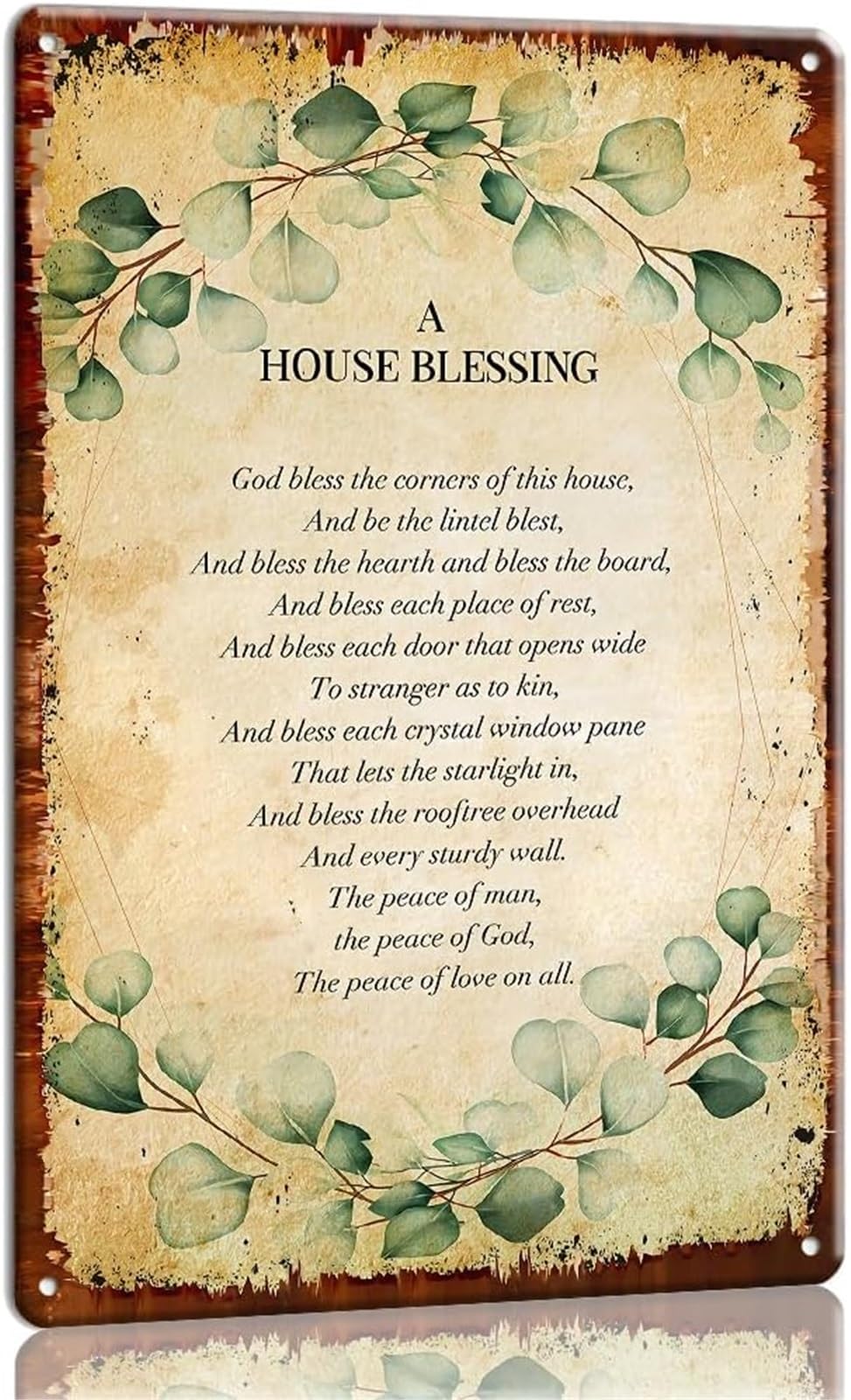 GYQYJPFZM Celtic Irish House Blessing Metal Tin Sign Traditional Prayer Catholic Wall Decor for Living Room Home 8 X 12 in