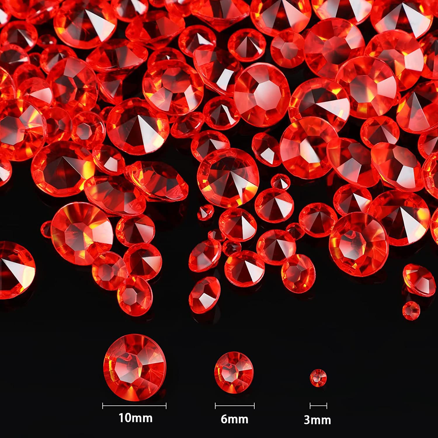 Strass Acrilici Rossi - 4000 Pezzi In 3 Taglie Per Decorazioni E Fai Da Te - Foto 12