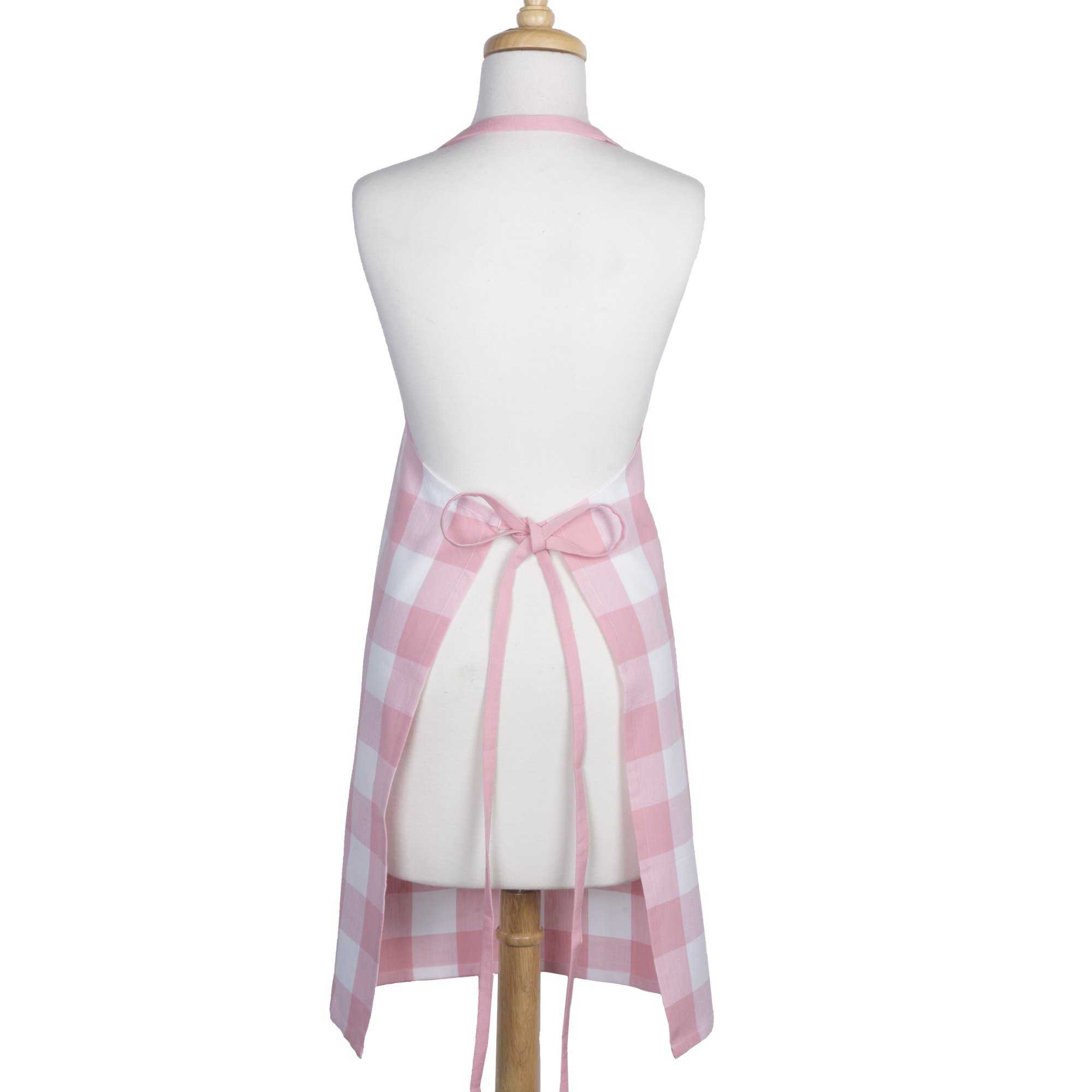 DII Unisex Buffalo Check Kitchen Collection, Classic Farmhouse Chef Apron, One Size, Pink &White, One Size (Fits Most) - Image 2