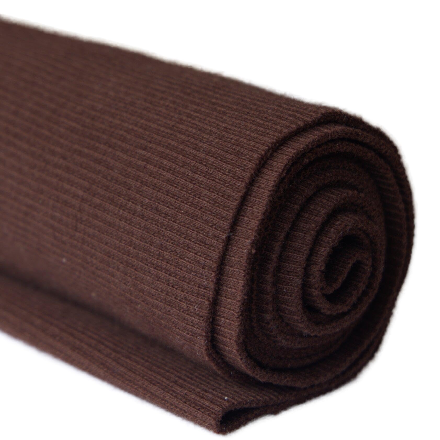 Tinakim 58 Brown Ribbed Fabric For T Shirt Neckbands, For Jacket Hoodies Waistbands Neckline Cuffs Material (43X8in, 58 Chocolate)