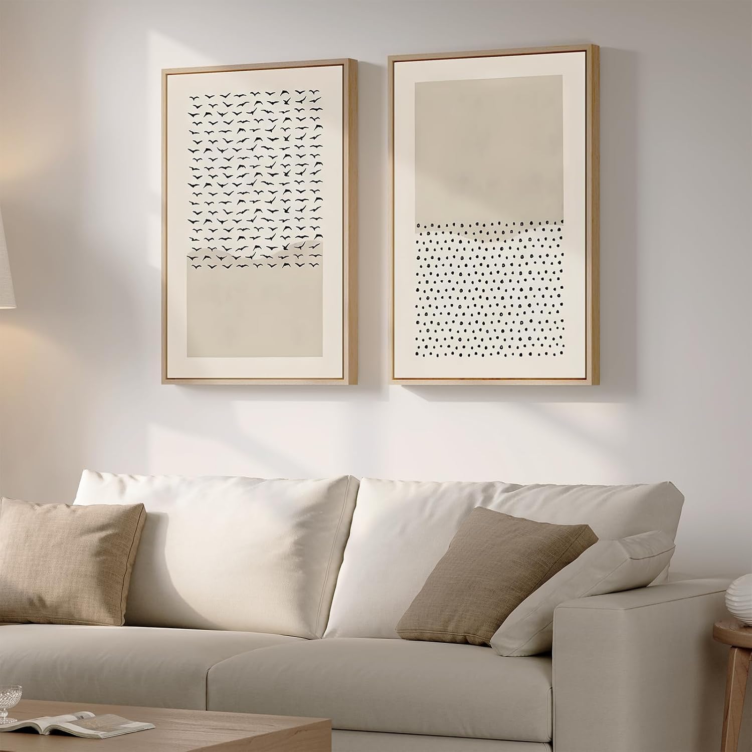 Lianyibo Frameless Minimalist Christian Wall Art Neutral Beige Biblical Prints Abstract Artwork Decor For Living Room Prayer Room Decor(20X30cmx2/Frameless)