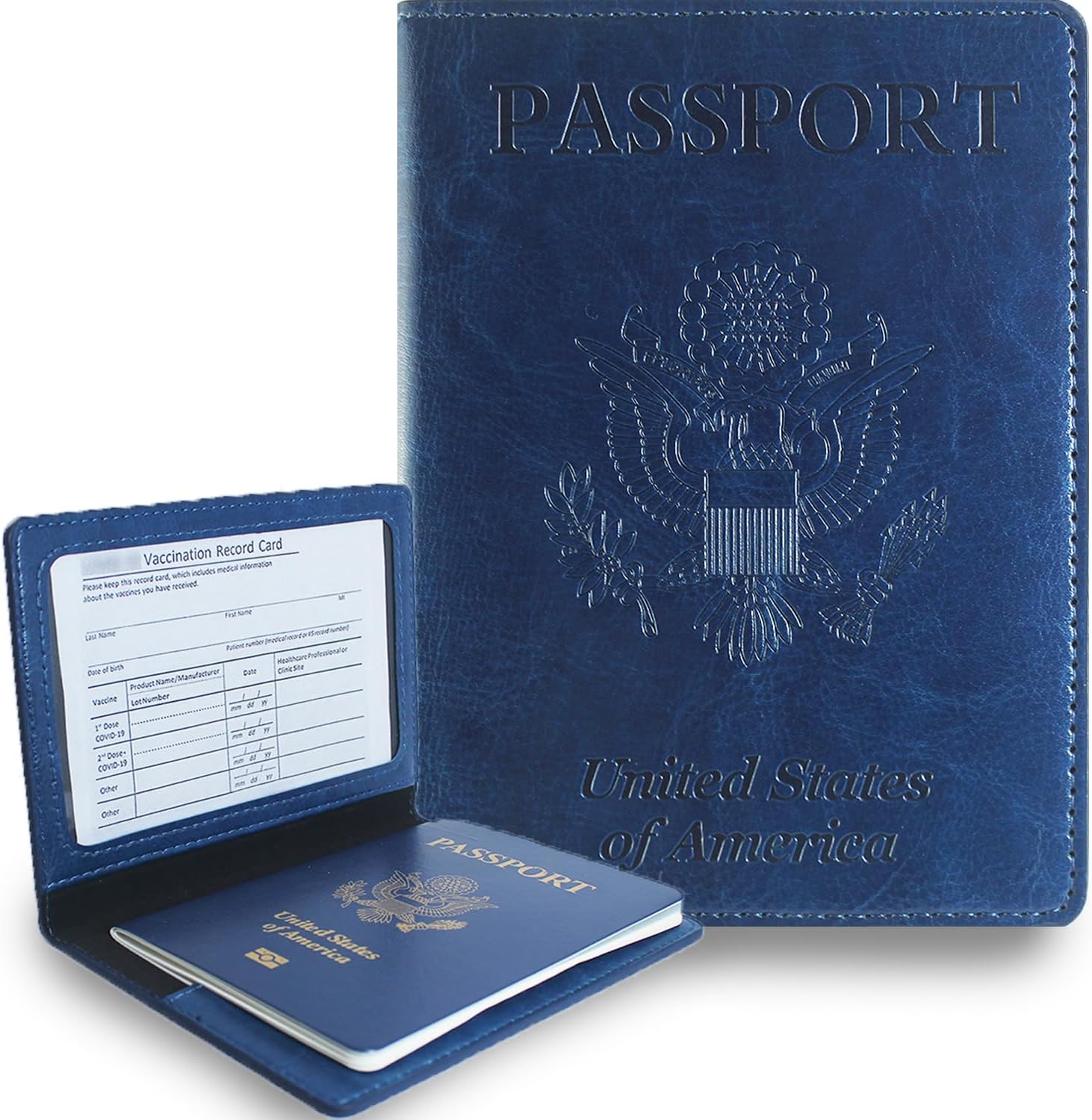 Sizobi Passport Holder for Women Men, Passport Covers Case Wallet Card Slot, International Travel Must Haves Travel Accessories for Women Men, Cruise Ship Essentials, Travel Gifts, Navy Blue