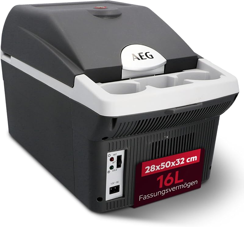 AEG Automotive Board-Bar BK 16 Thermoelectric Cooler Box and Warmer 16 Litre, 12 Volt for Car and Socket, Can Be Attached to Car