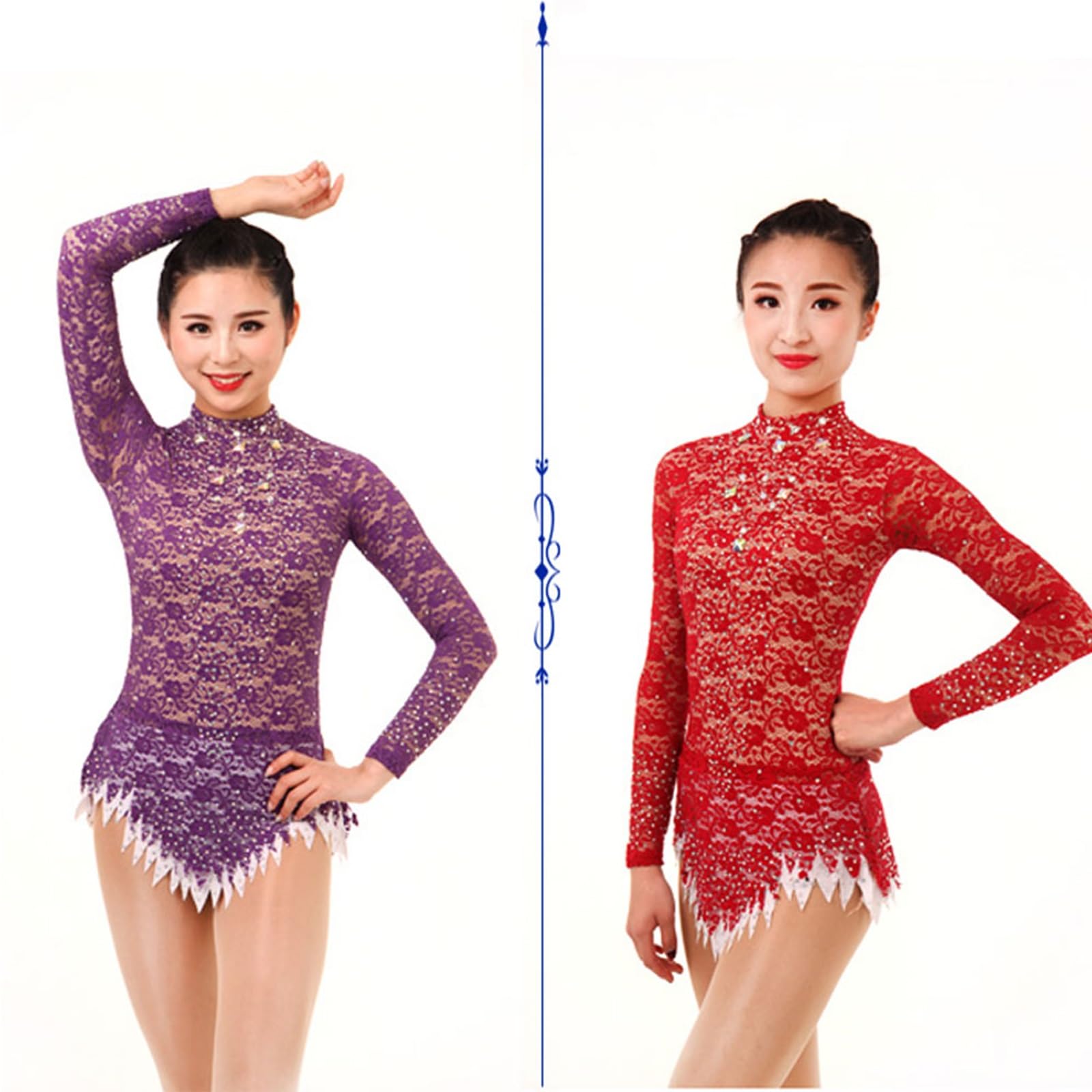 Leotardo De Gimnasia Rítmica Con Detalles De Cristal, Ropa De Gimnasia De Rendimiento Flexible Hecha A Mano for Niña