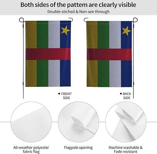 Miniatura 6 de Flag Of The Central African Republic Knitting Effect Garden Flag 12.5"x18" Inch Double Sided Garden Flags Home Lawn Outdoor Decor Flags Party Banner