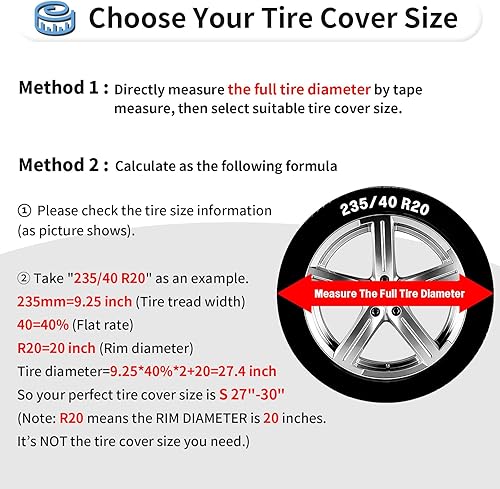 Vista 33 de OutdoorLines Juego de 4 fundas impermeables para neumáticos para exteriores, a prueba de rayos UV, resistente al viento, protector de neumáticos