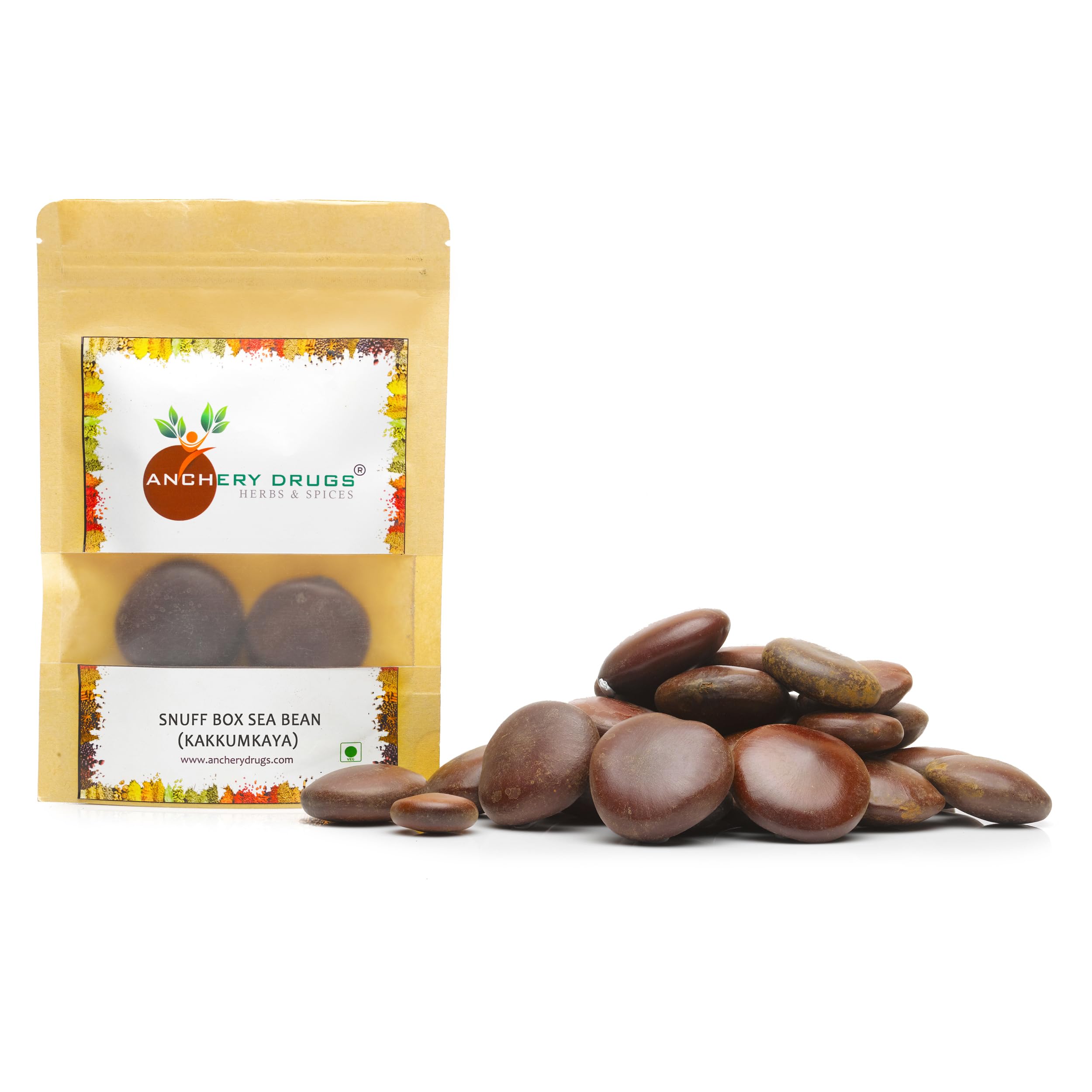 Anchery Drugs Kakkumkaya, Tamarind Seeds, Pahadi Imli Beej, Garbeej, Gella, Snuff Box Sea Bean, Match Box Bean, Cacoon Vine, Giant sea bean, Maroon Gila, Garbi, Entada rheedii Seed (100 gms)