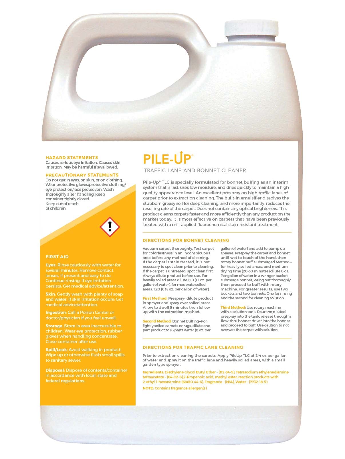 PileUp TLC: Traffic Lane & Bonnet Cleaner 8oz/Gal Super Concentrate Case of 4 Gallons…