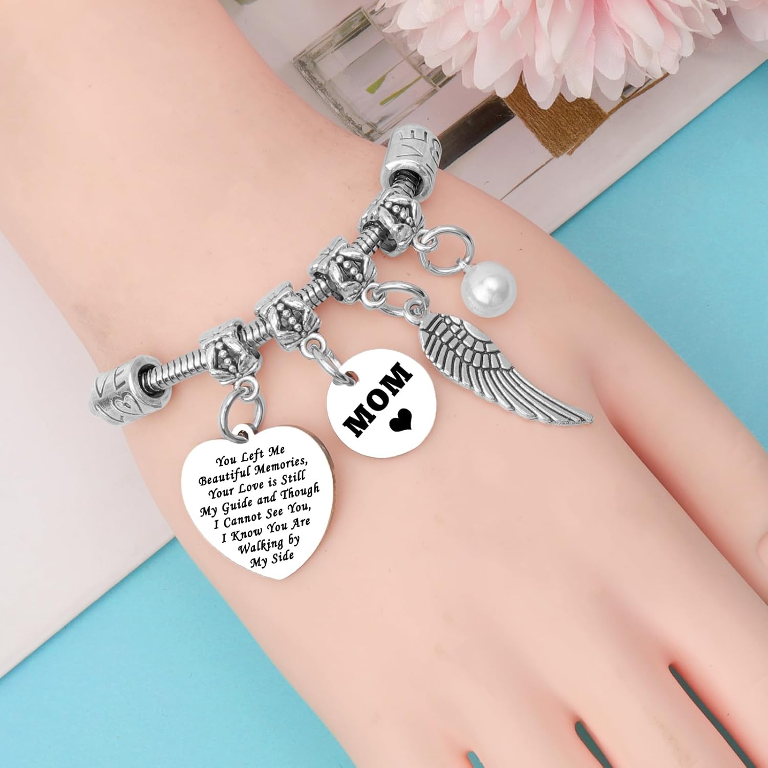 Mxrymvu Loss of Mother Gifts Memorial Gifts for Loss of Mom Bracelet Sympathy Remembrance in Memory of Loved Jewelry Keepsake Condolences Bereavement Present - Image 2