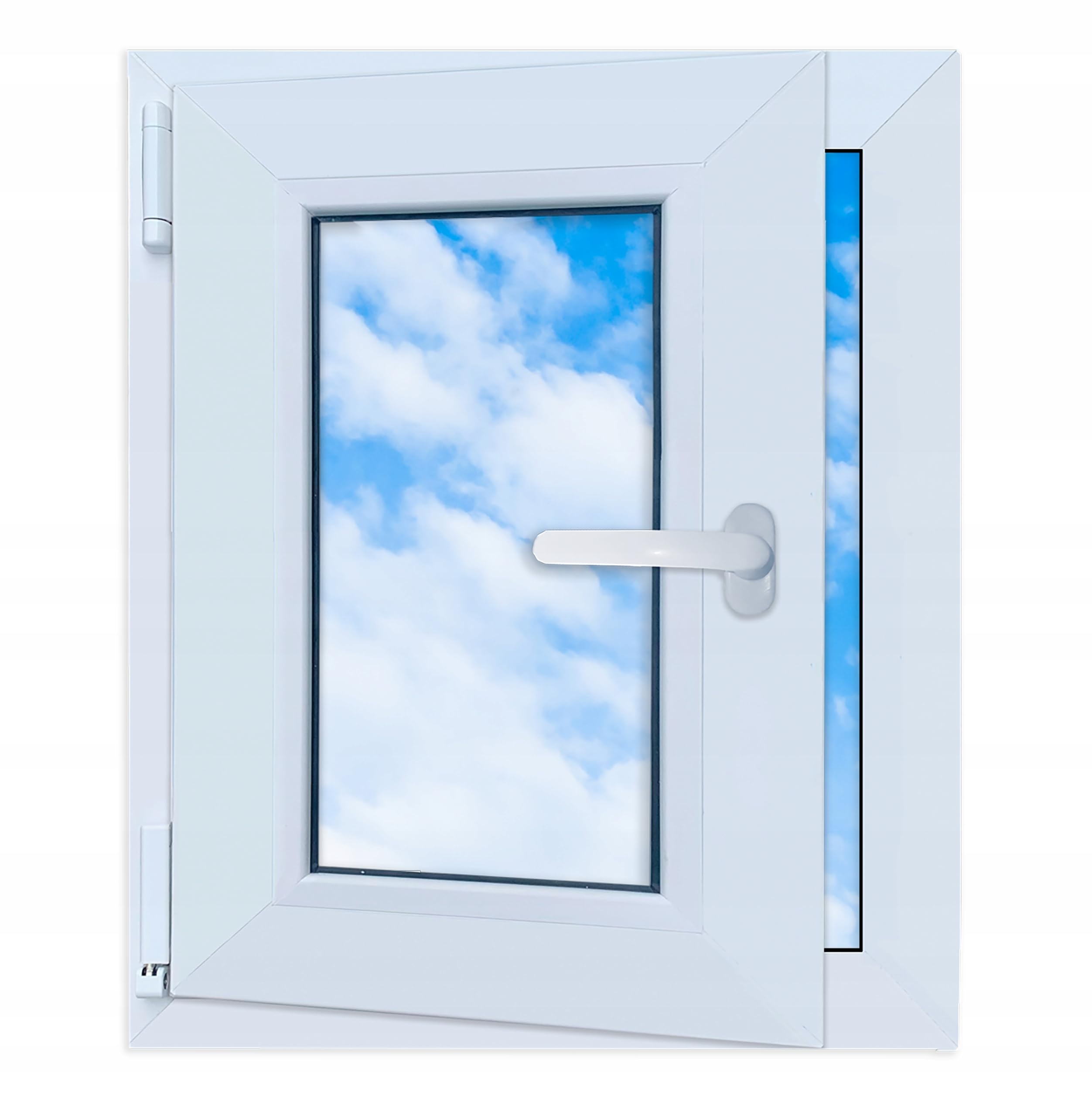 LORAC | Finestra in PVC bianca, 500x600mm, DIN Sinistra, inclinabile e apribile, doppio vetro, a risparmio energetico – Finestra con certificato CE per cantina e appartamento