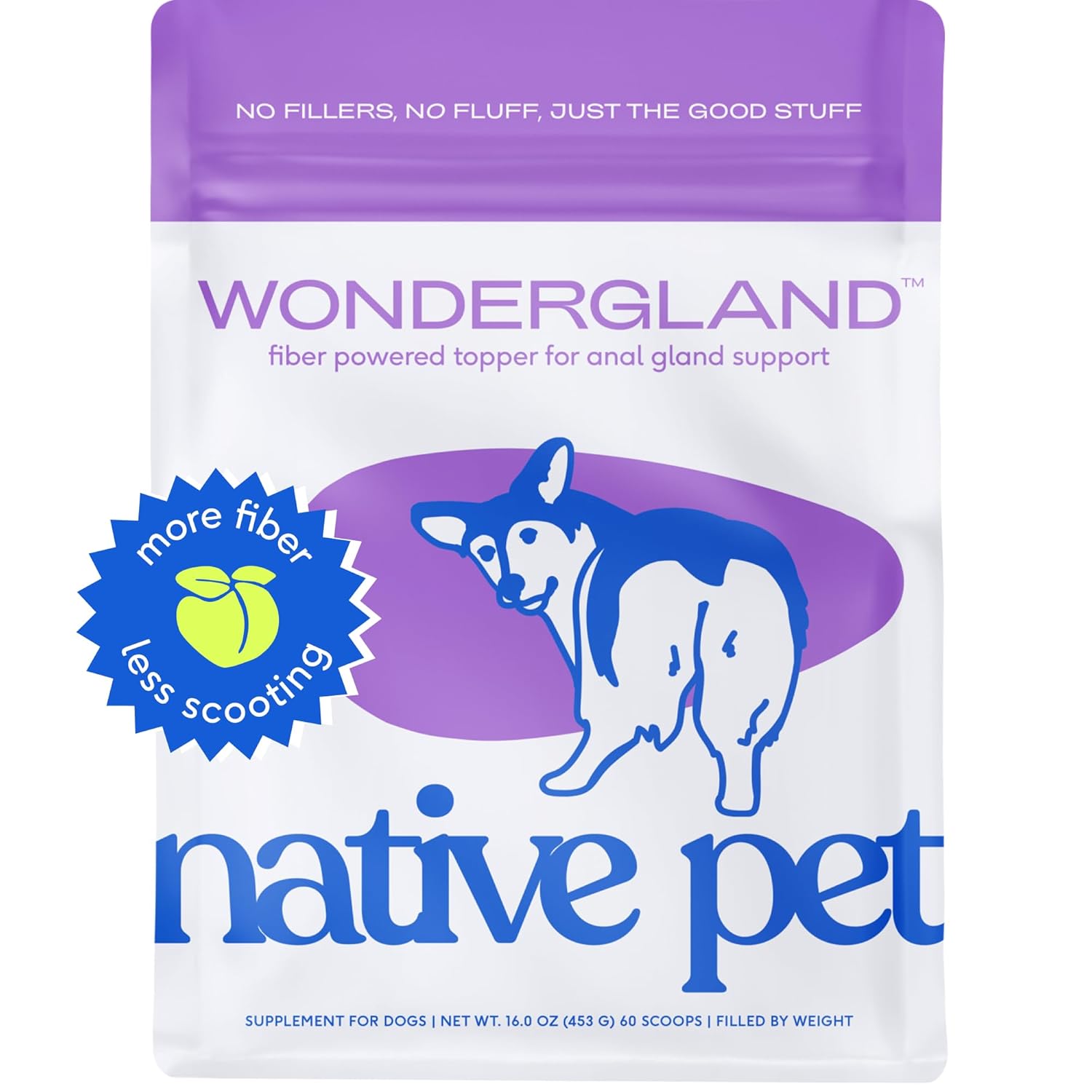 Native Pet WonderGland - Dog Anal Gland Treatment Using Fiber for Dogs - Prevents Scooting for Dogs Anal Gland Supplement Including Dog Gut Health Probiotics for Anal Gland...