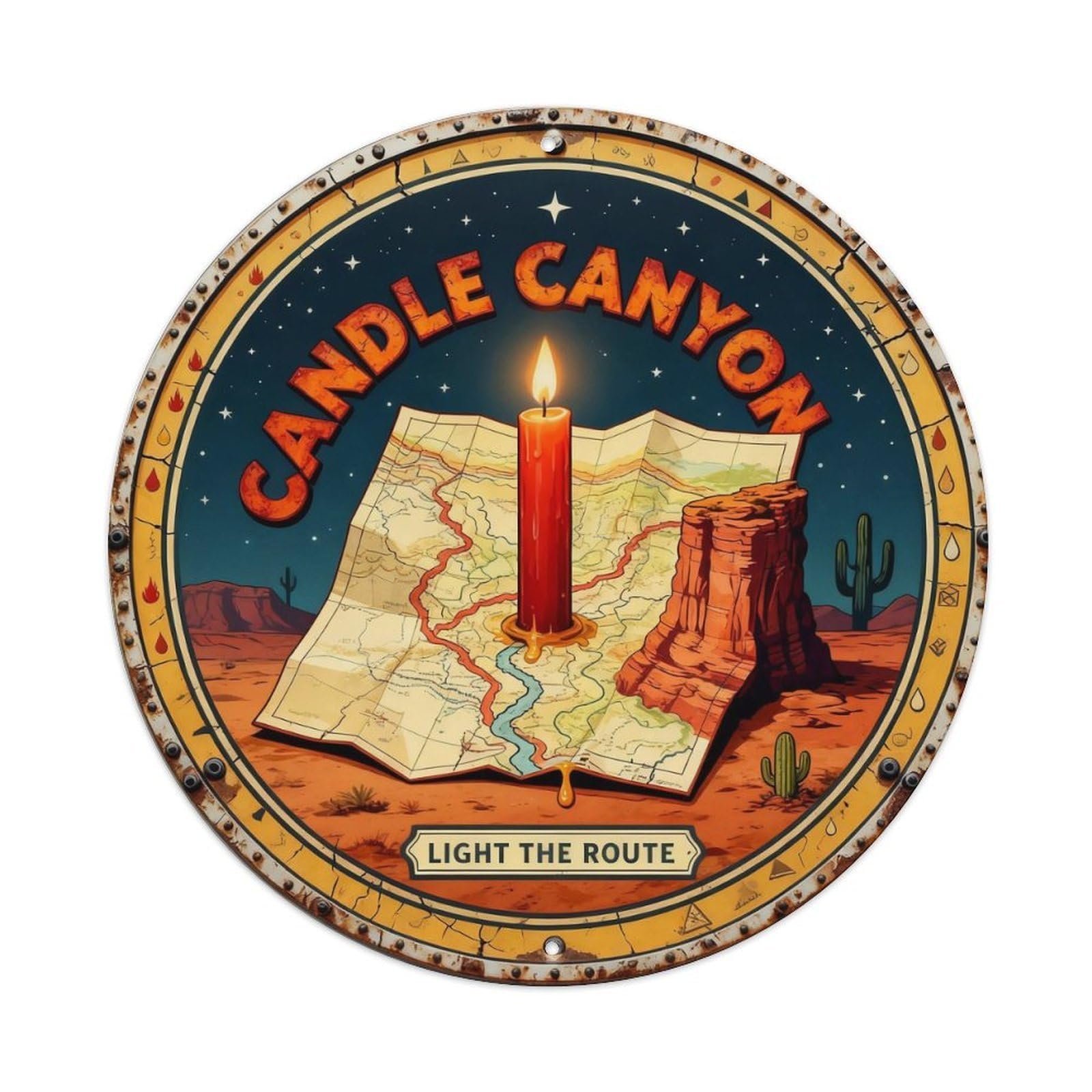 Candle Canyon Sign Metal Tin Sign Plaque