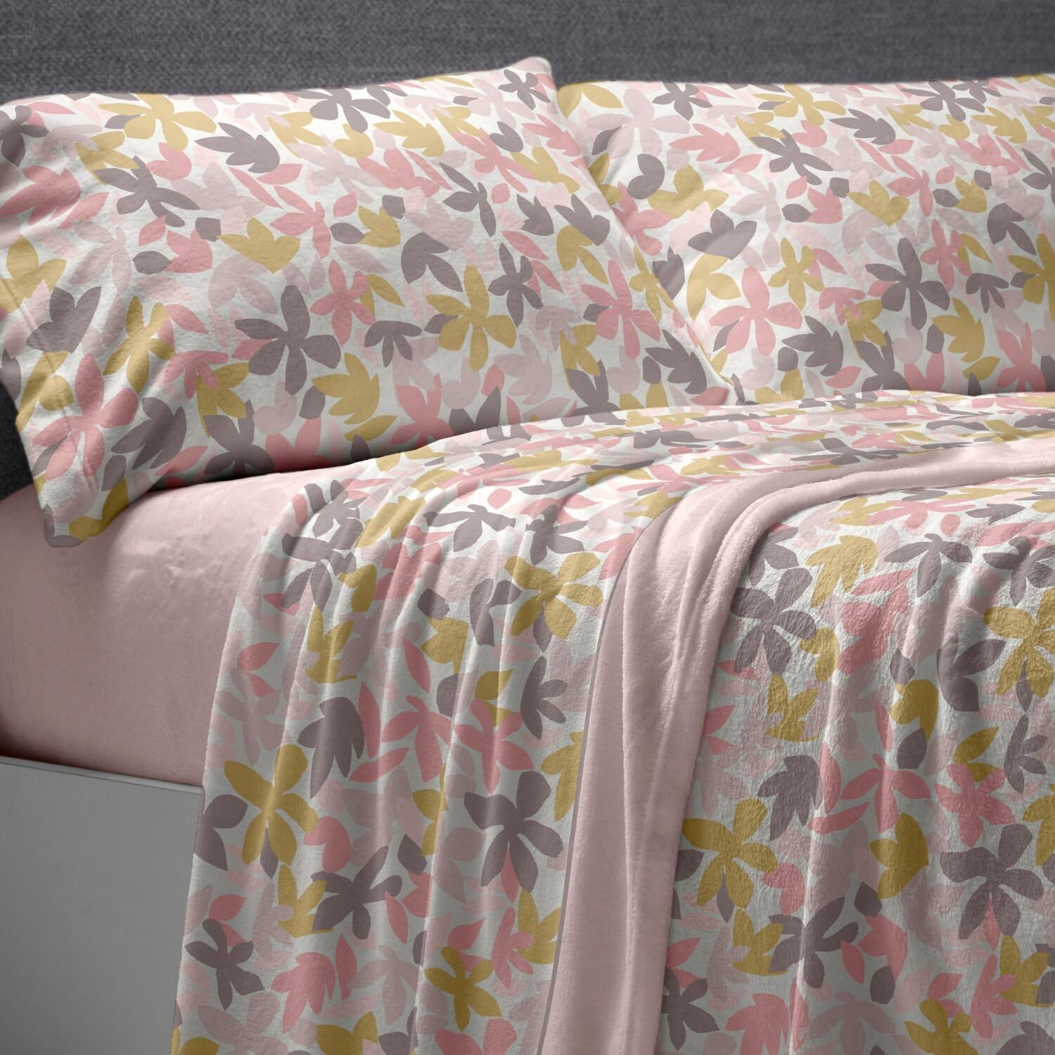 Burrito Blanco | Sábanas de Coralina | Cama de 135cm. (+Medidas Disponibles) | Sábanas Invierno | Diseño 766 | Color Rosa (135x190/200cm.)