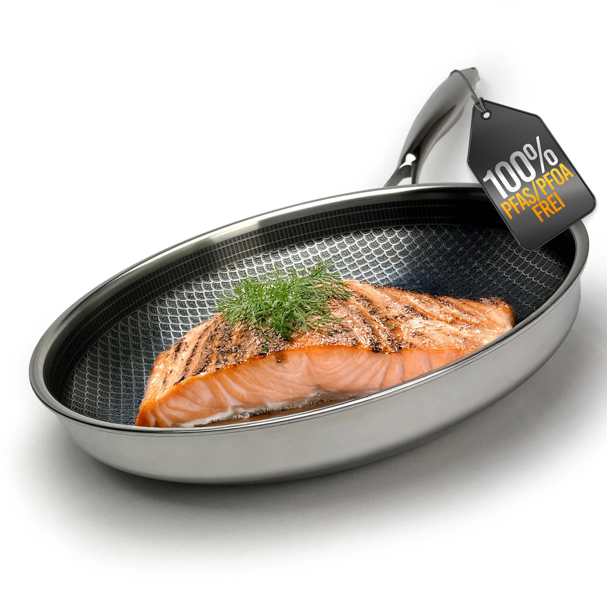 Miso Bratpfanne 28 cm, Keramik Antihaft Pfanne, Induktion & PFAS-Frei hybrid pfanne, Kratzfeste Beschichtung mit echten Diamanten, Backofenfest bis 300°C, Spülmaschinenfest
