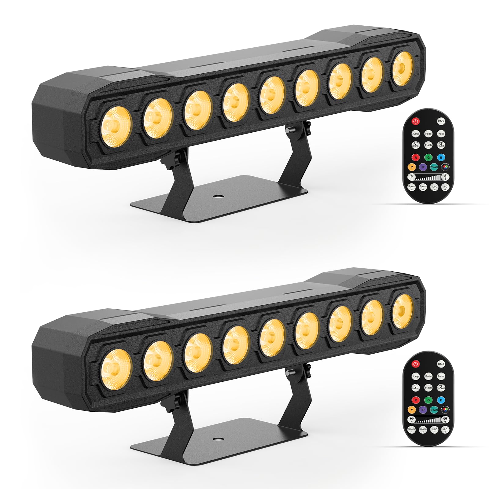Barra Luminosa LED 60W Wallwasher Illuminazione di Scena Effetti, 9 RGBW LED con Telecomando Luce di Partito Angolo del Fascio 35° Stroboscopio DMX512 per Matrimoni Esterni Discoteca Natale DJ 2PCS