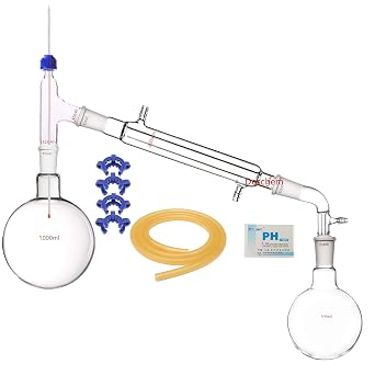1000ml Glass Distillation Apparatus 24/40 Joint Lab Glassware Unit Chemistry Kit