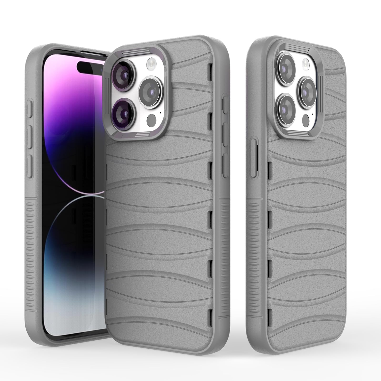 VALRION Compatible with iPhone 15 Pro Max Heat Dissipation Case Breathable Cooling Hollow Hole Design Fashion Water Ripple Wave Phone Cover for Women