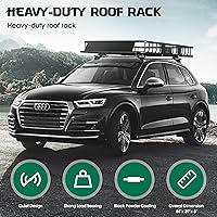 FORWODE 250LBS Universal Roof Rack Basket - 64x39x6" Adjustable Rooftop Cargo Carrier, Rust-Proof Steel for SUVs, Trucks