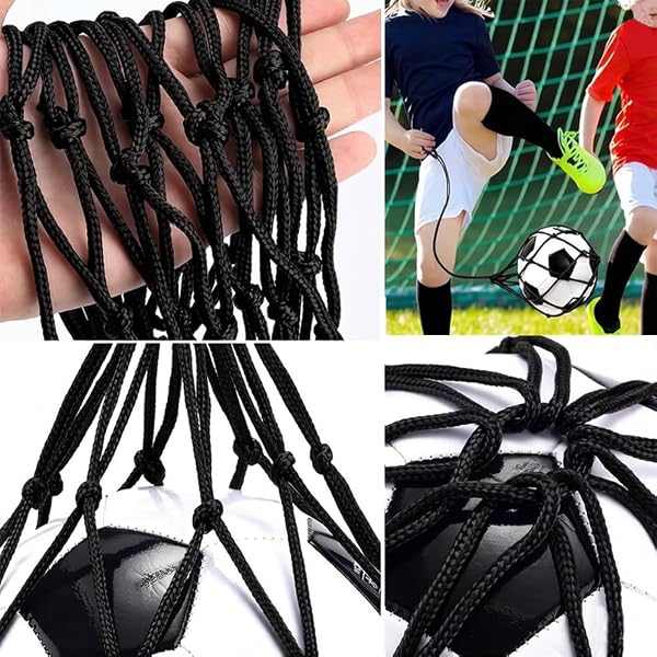 YFFSFDC ボールネット バスケット サッカー バレーボール 簡易ボールバッグ 持ち運び便利 リフティング練習 学校 部活 試合 子供 大人用 - 4