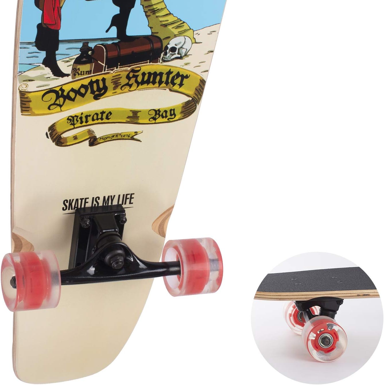 One-Day Sale: Up to 50% Off Movendless YD-0016 Longboard 7 Layer Canadian Maple Wood Complete Bamboo Skateboard, 41.75 x 10