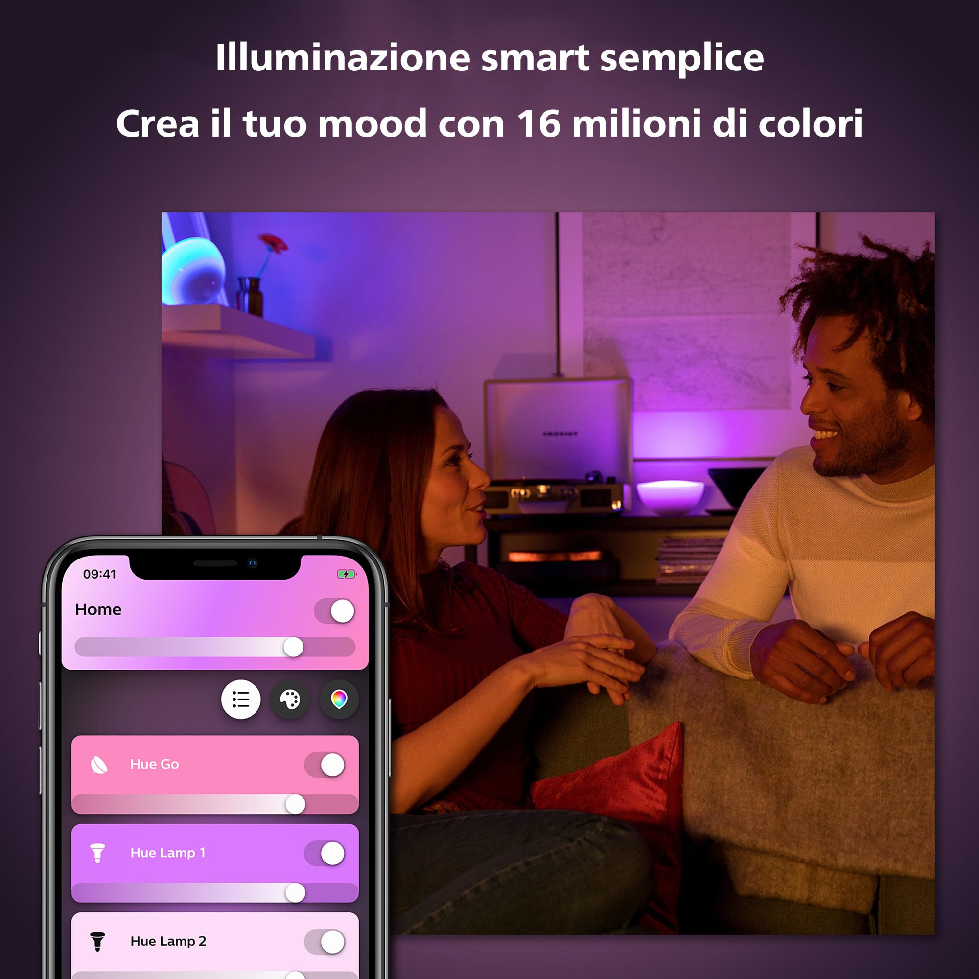 Philips Hue Go, Lampada portatile LED smart, Bianco | Luce bianca e colorata, Smart Home, Controllo vocale via app e bluetooth, Batteria potenziata, Compatibile con Zigbee